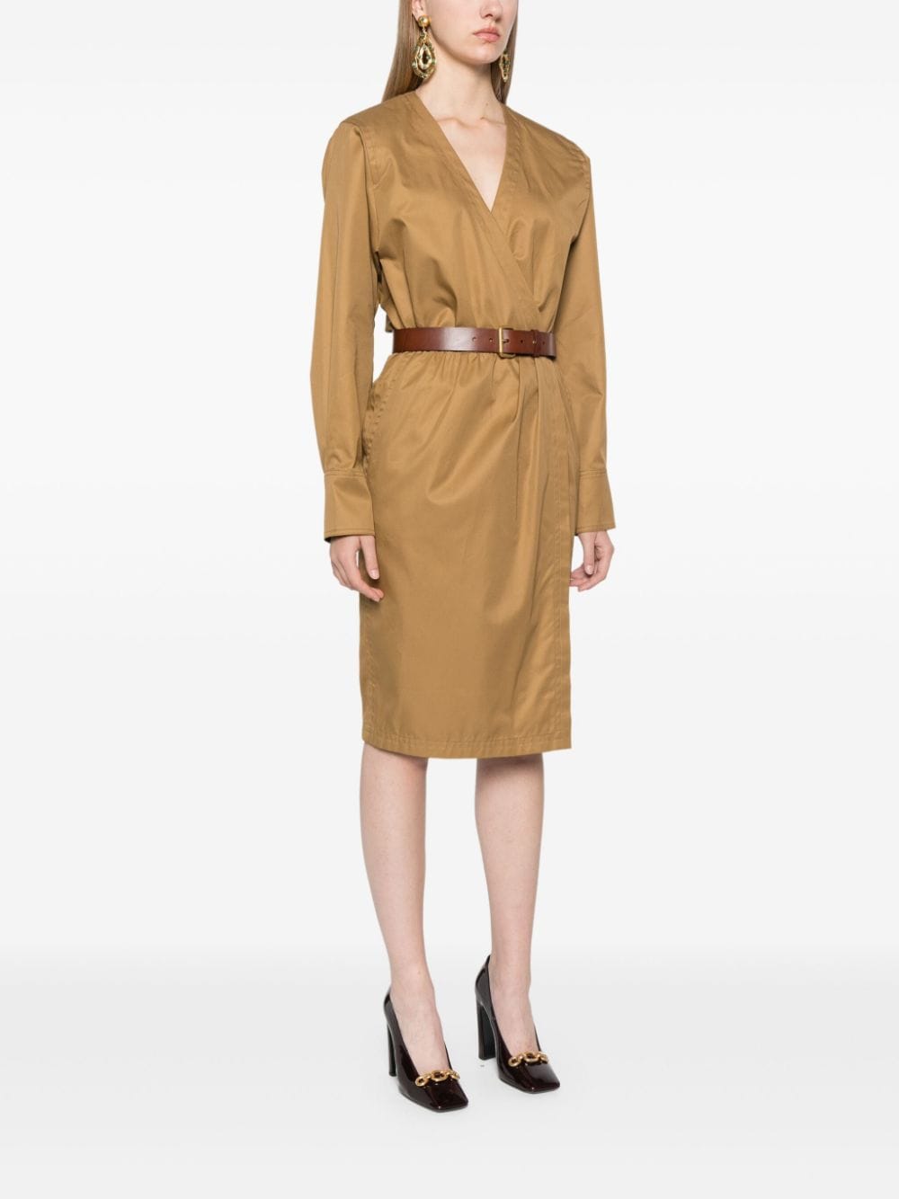 Saint Laurent Dresses Camel