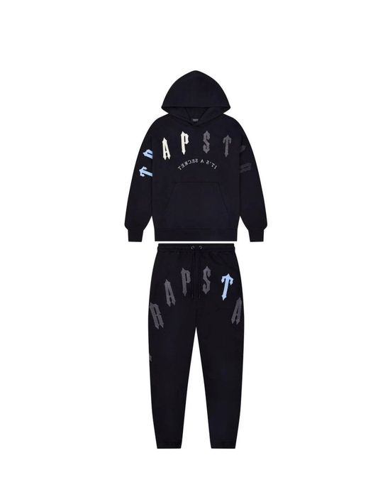 Trapstar Irongate Arch Chenille 2.0 Hooded Tracksuit Black