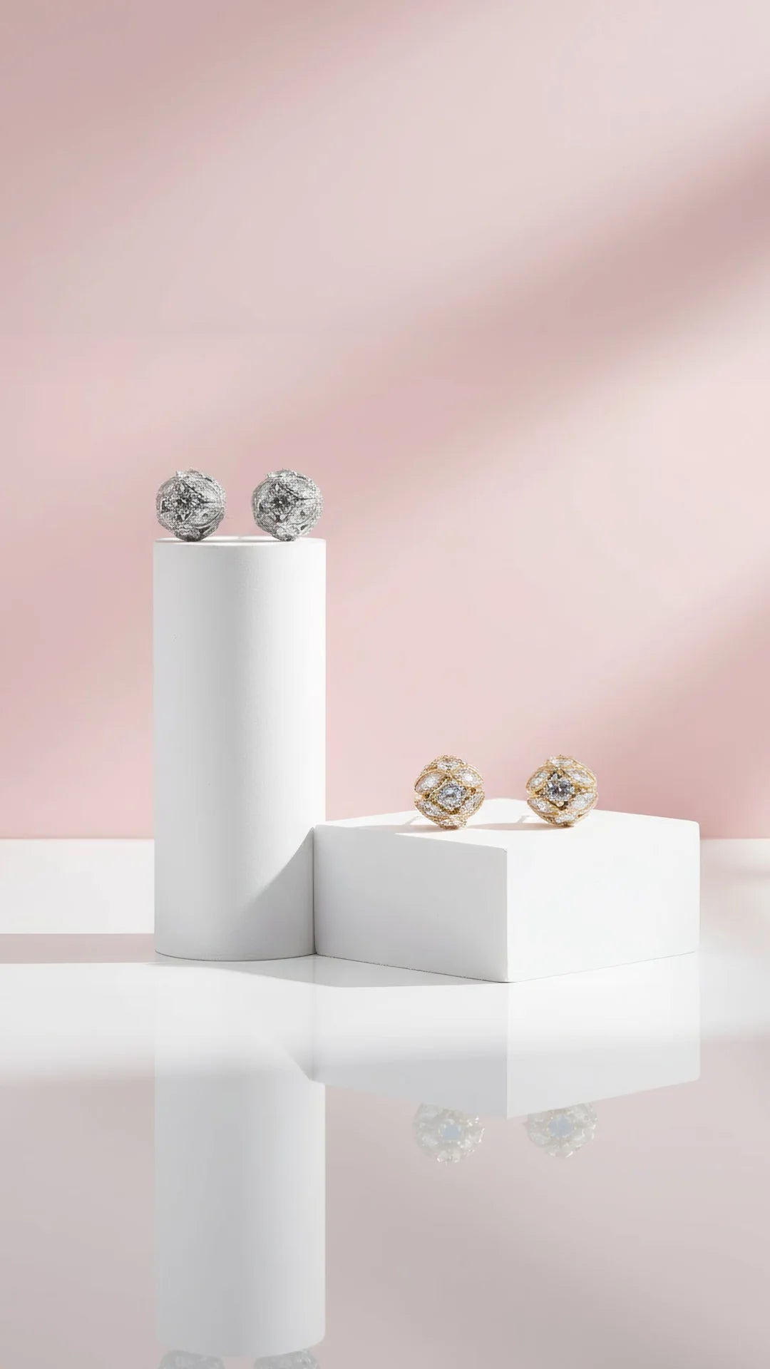 Round Ball Cluster Crystal Stud Earrings