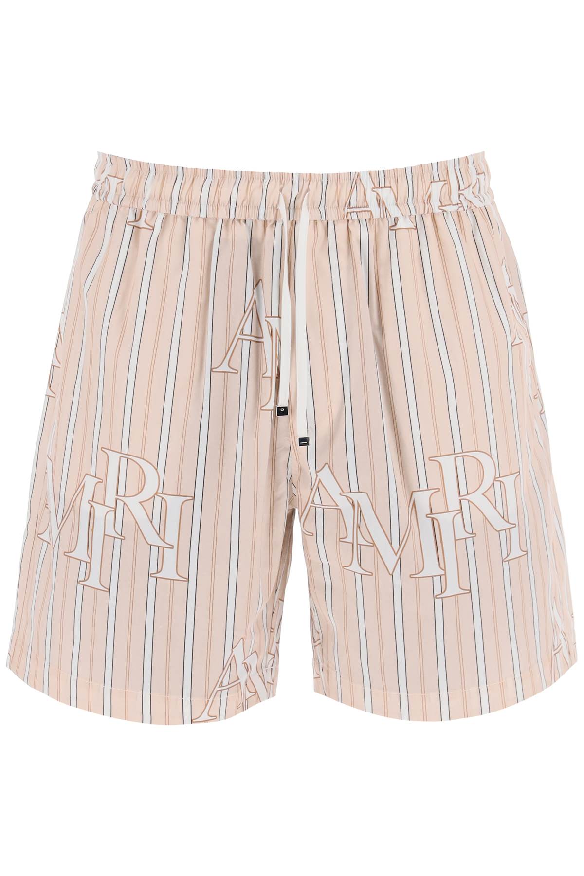 Amiri stripe technical poplin bermuda shorts with logo "striped