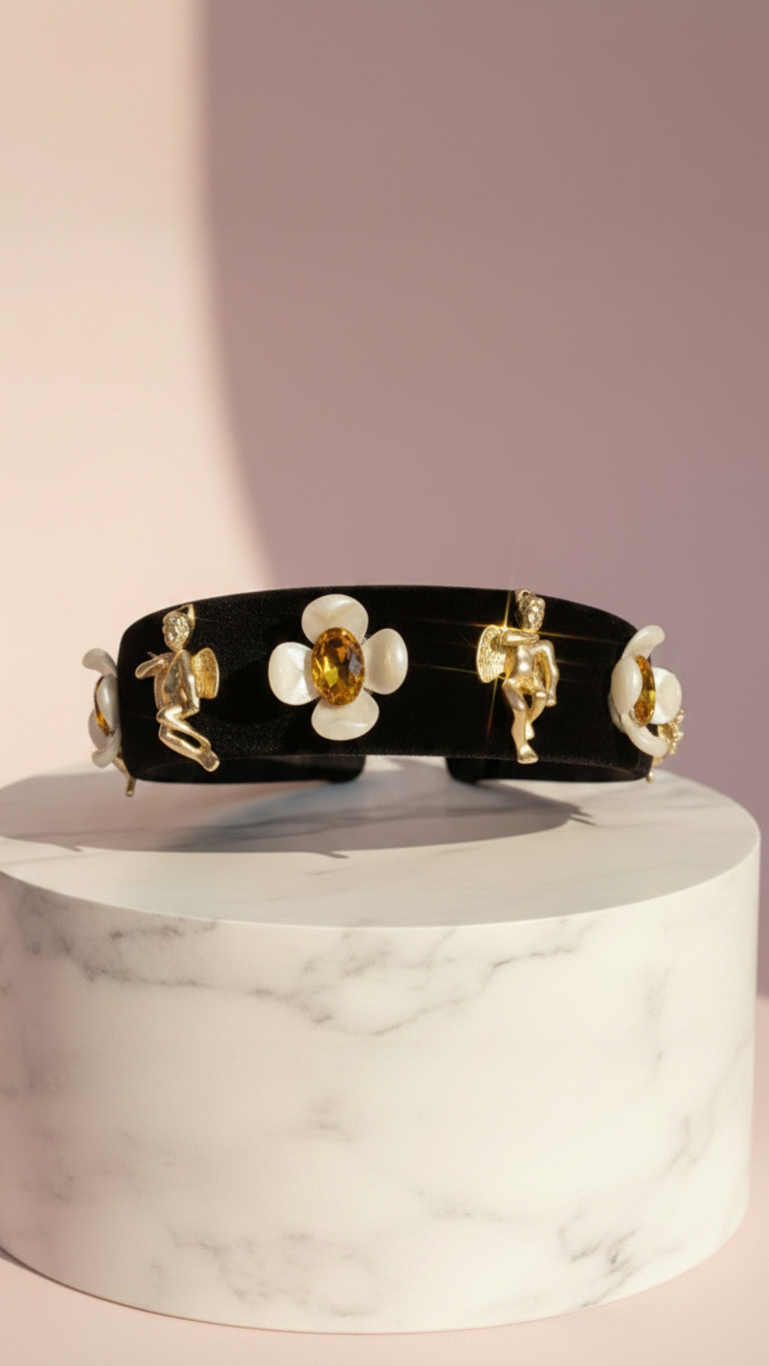 Women’s Cherub Black Velvet Headband & Hair Band
