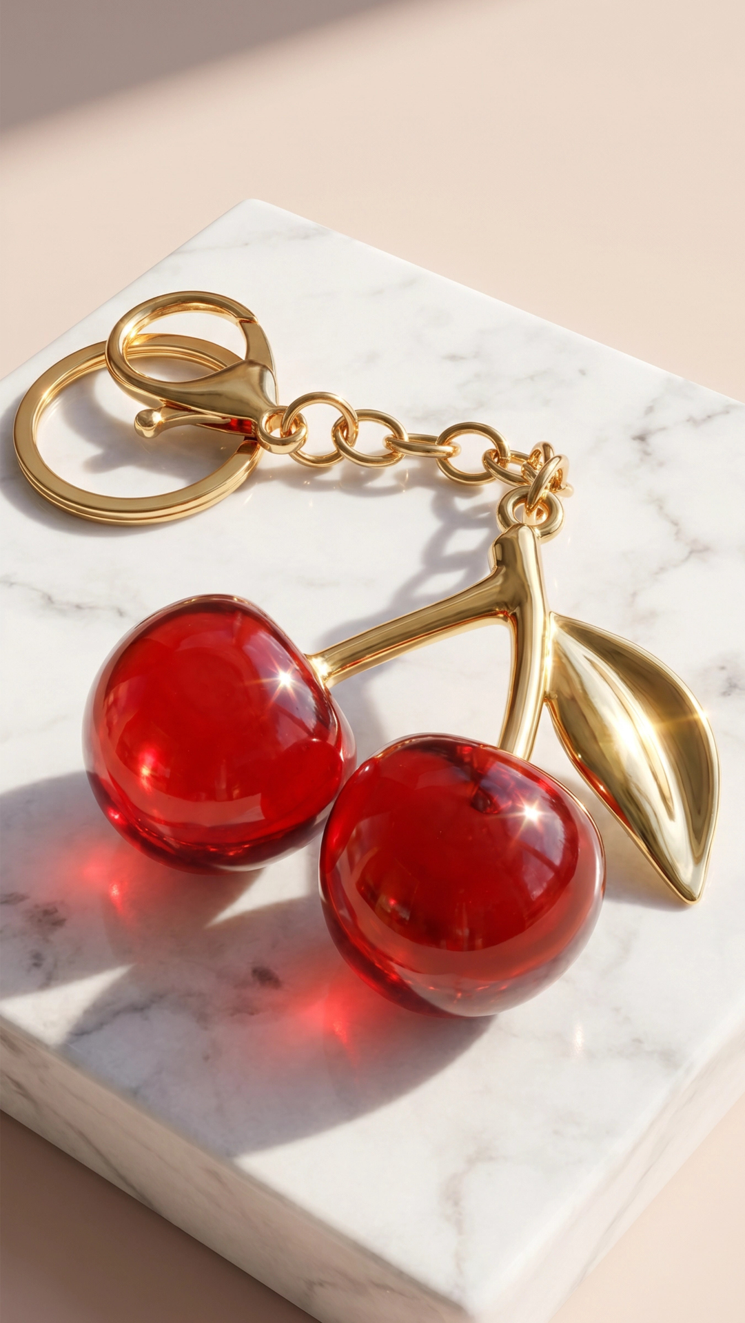 Cherry Crystal Key Ring & Bag Charm
