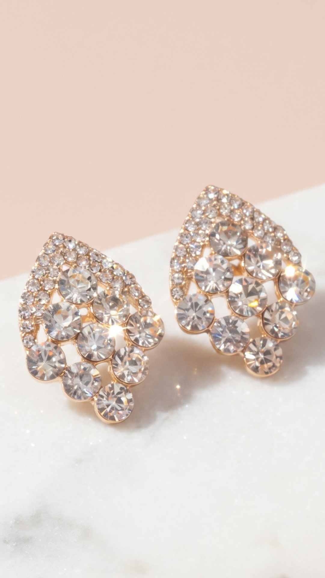 Geometric Statement Crystal Stud Earrings