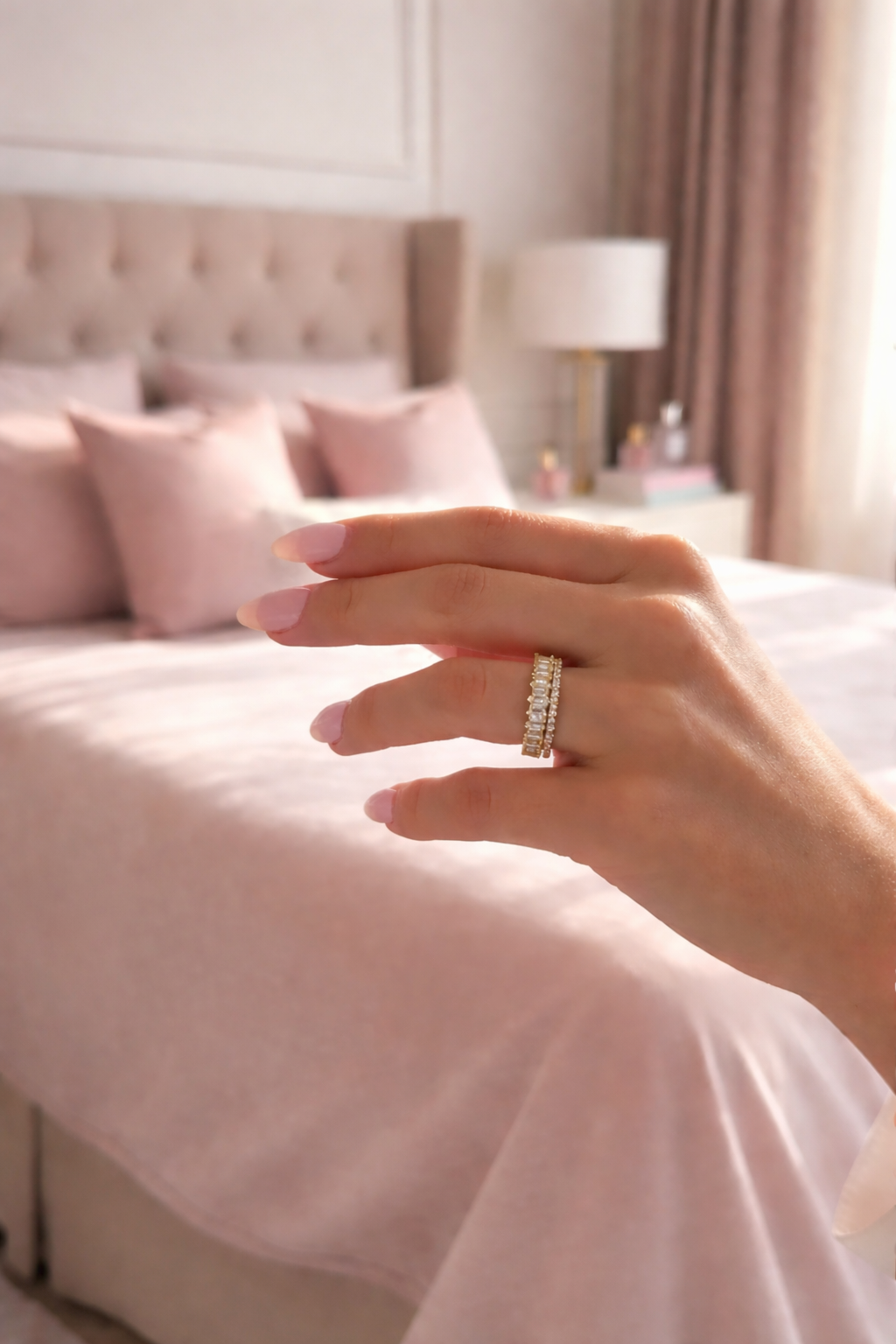 Set Of 12 Double Stack Crystal Freesize Eternity Rings