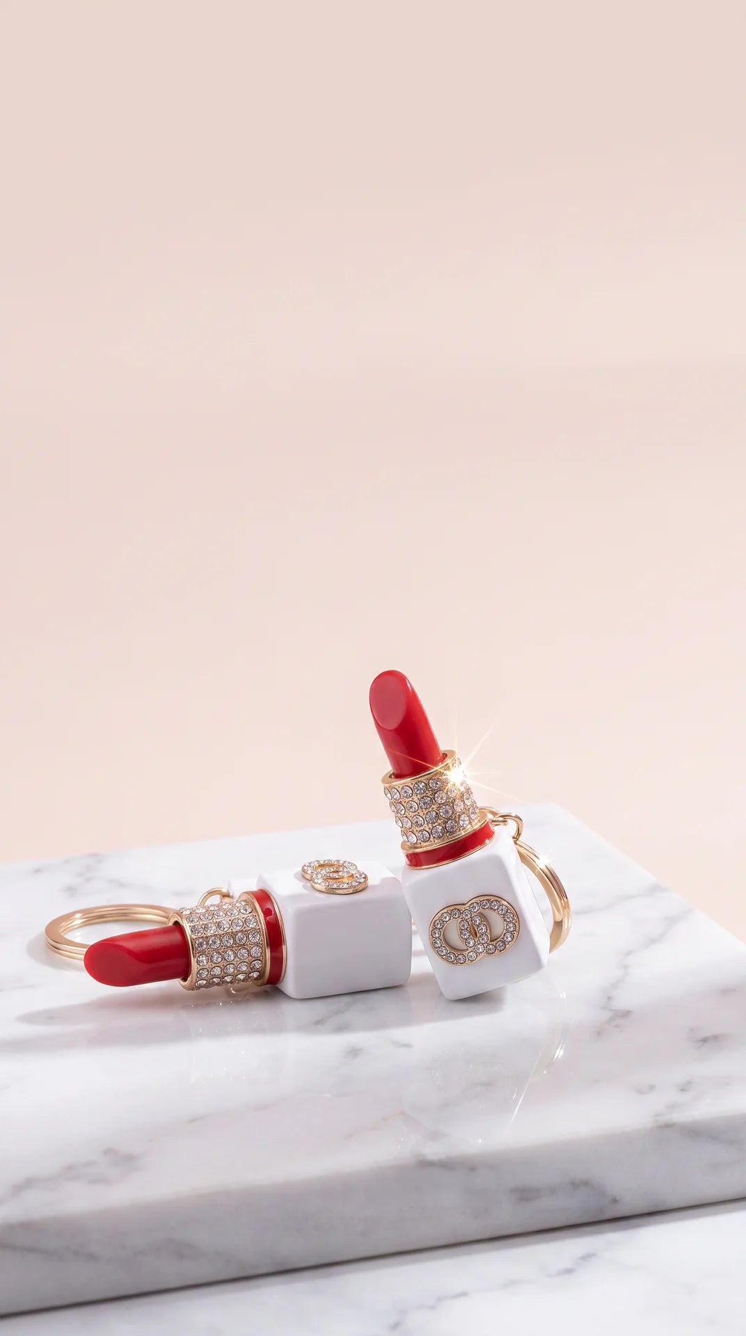 Lipstick Crystal Key Ring & Bag Charm