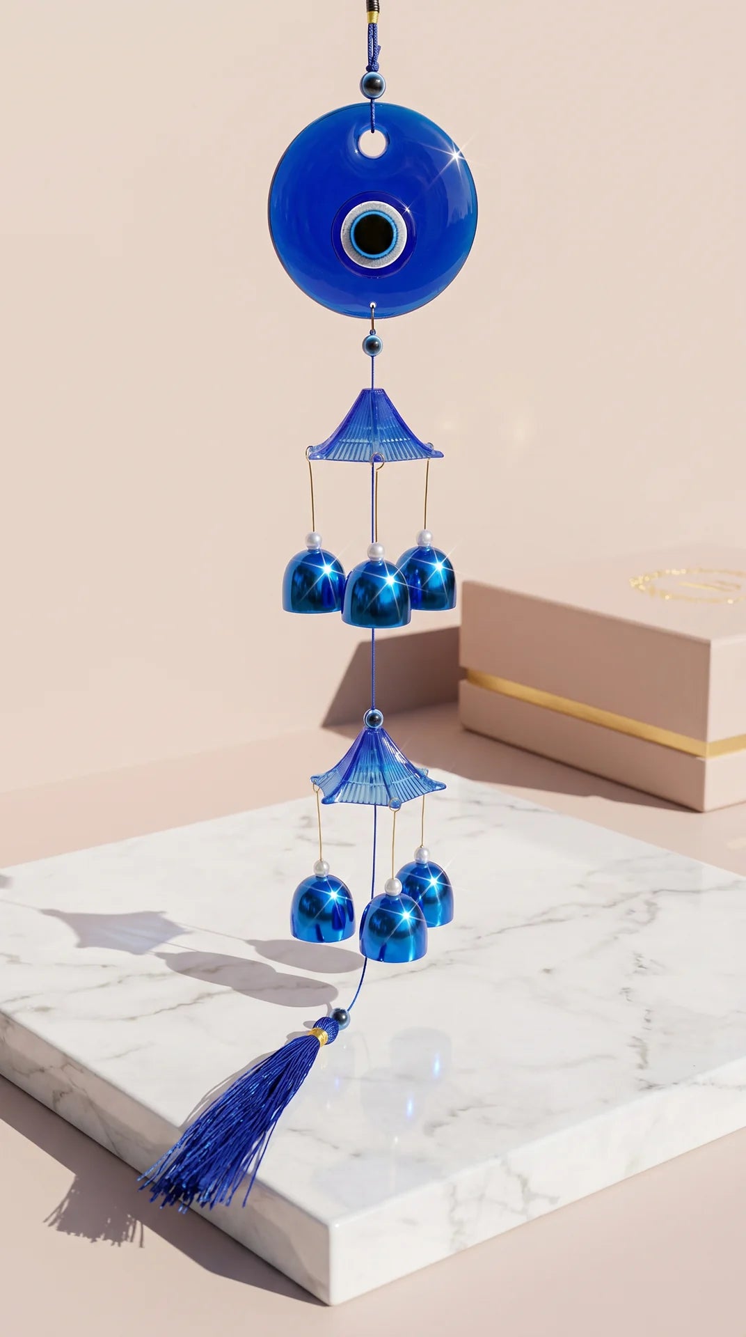 Evil Eye Blue Tassel Wind Chime