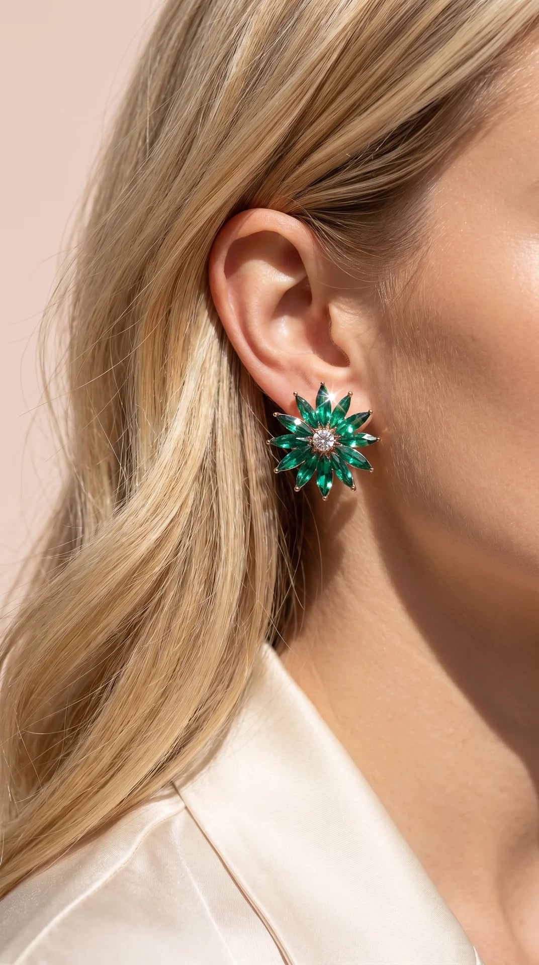 Starburst Statement Crystal Stud Earrings