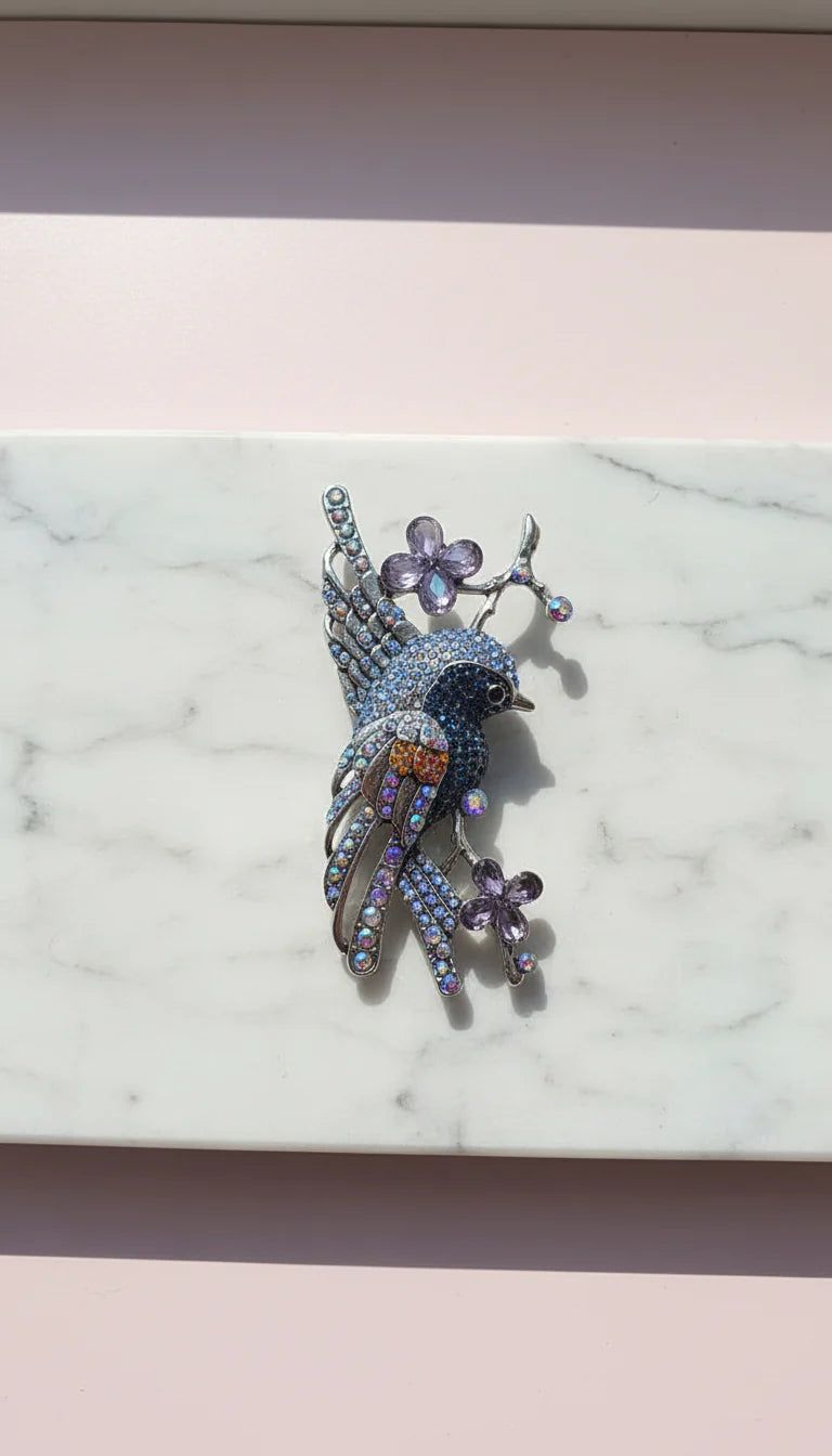 Swallow Bird Crystal Brooch Pin