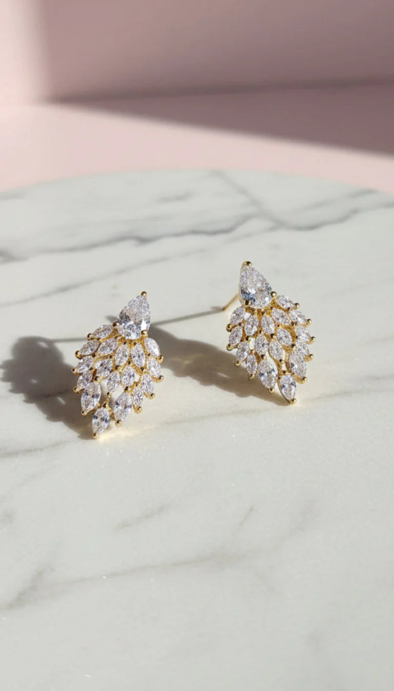 Teardrop Crystal Stud Earrings