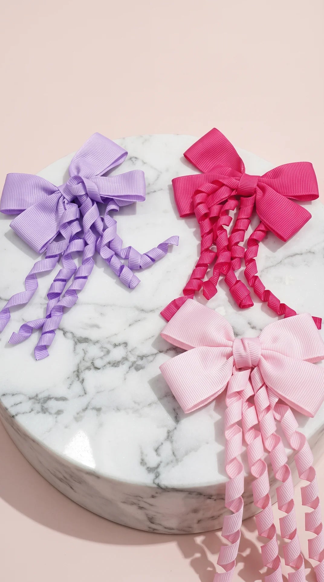 Pack of 24 Pastel Hair Bow Tassel Slides