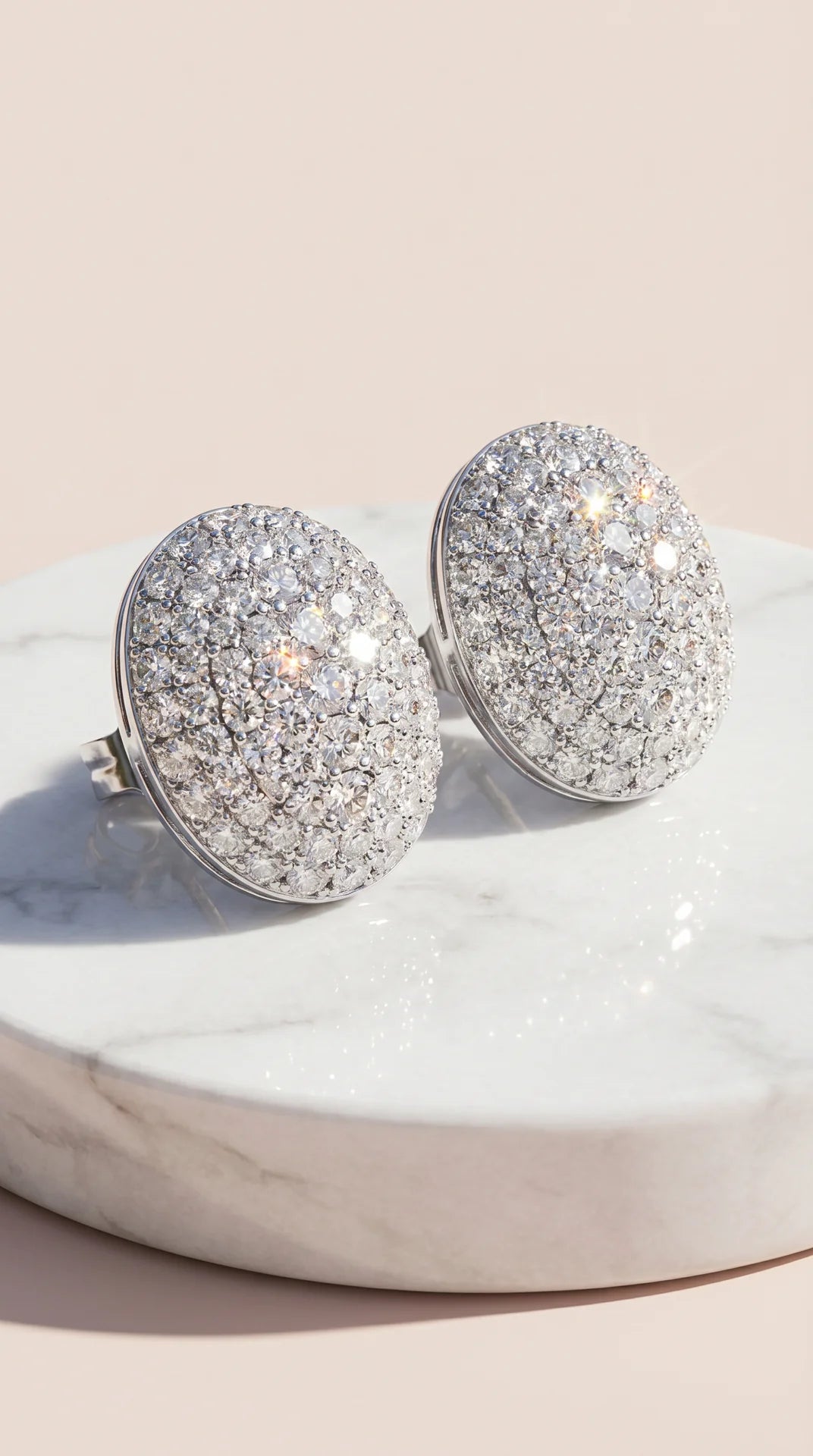 Oval Pavé Crystal Stud Earrings