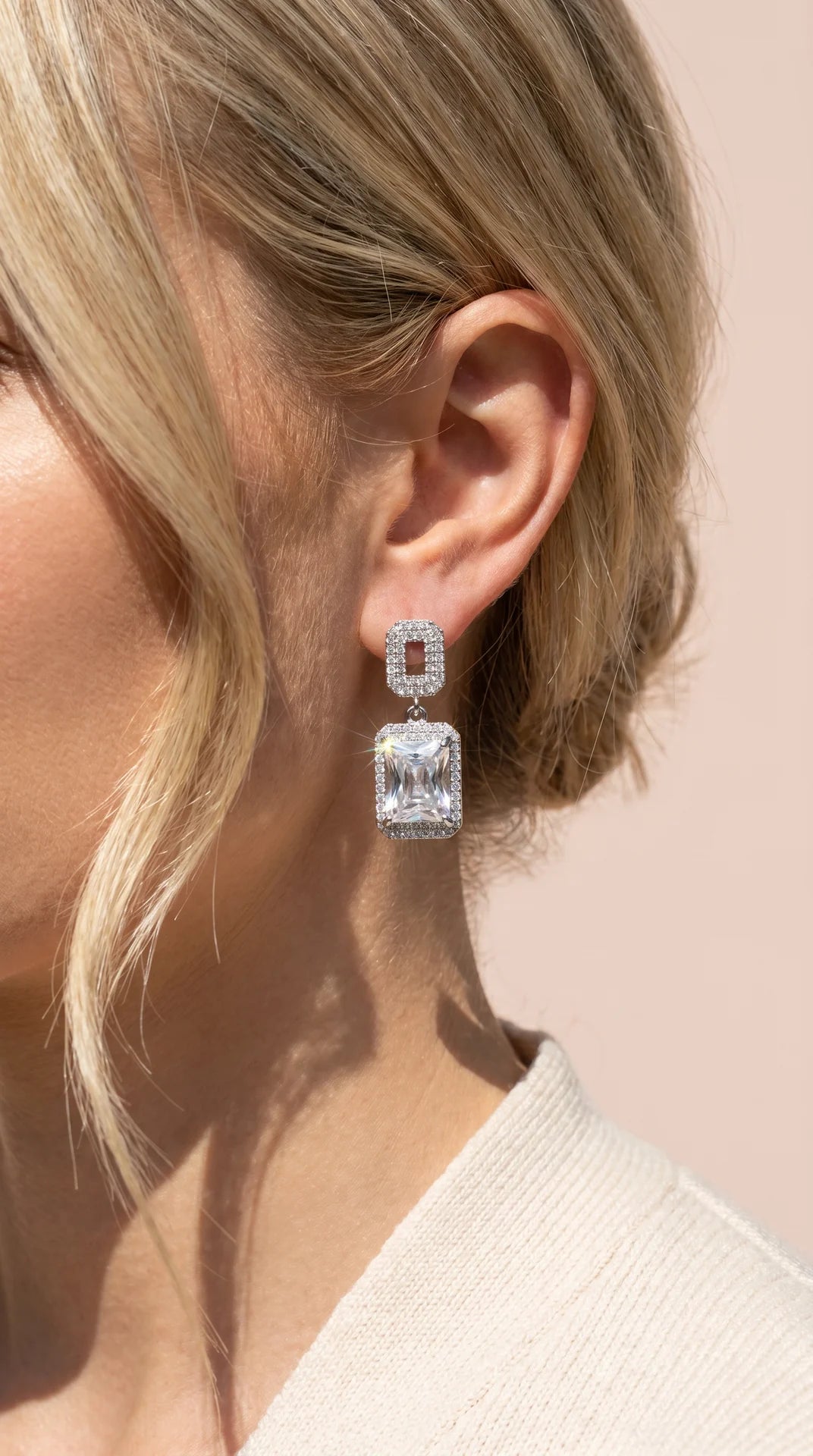 Square Crystal Drop & Dangle Earrings