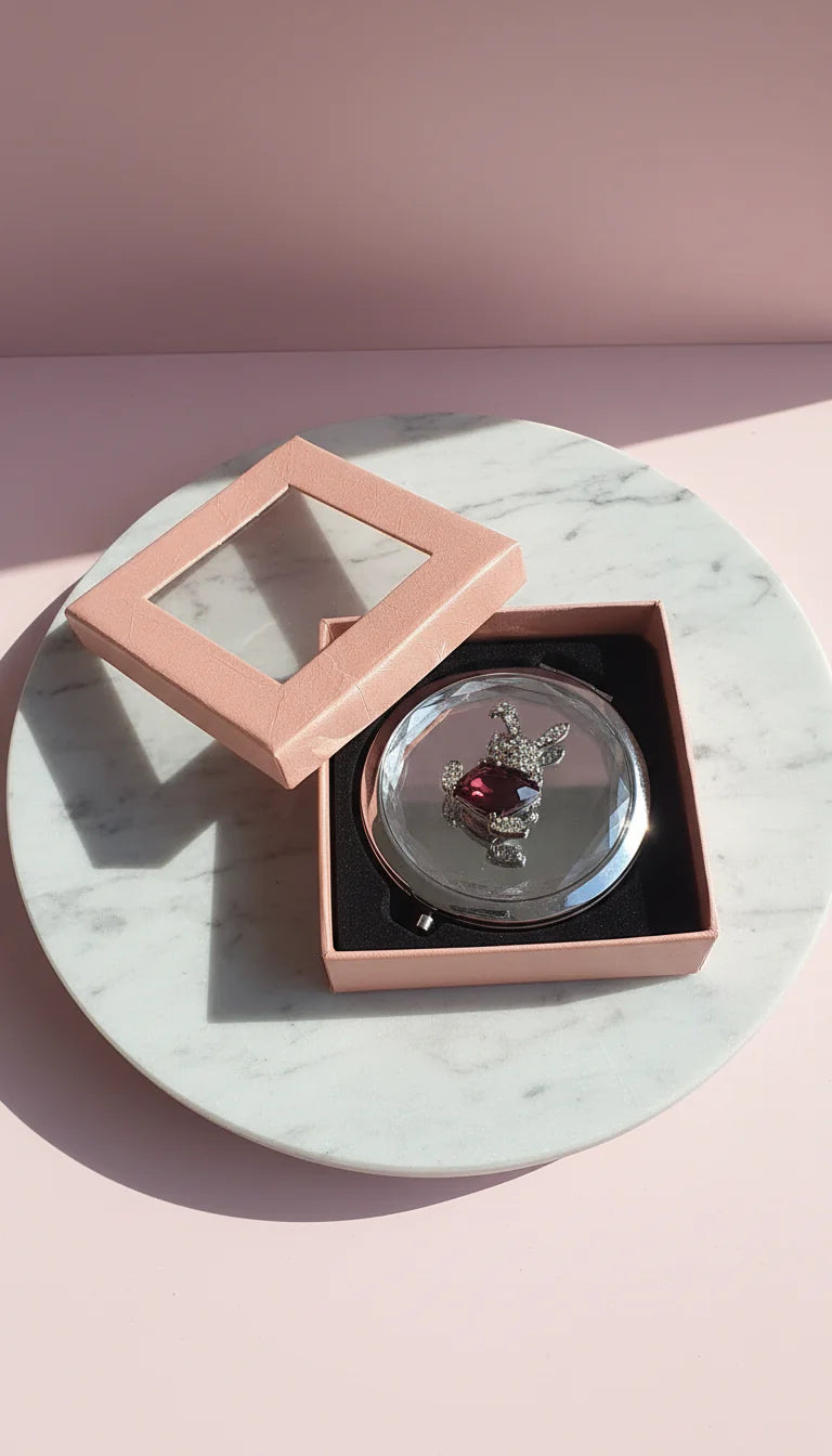 Bunny Rabbit Compact Mirror With Gift Box
