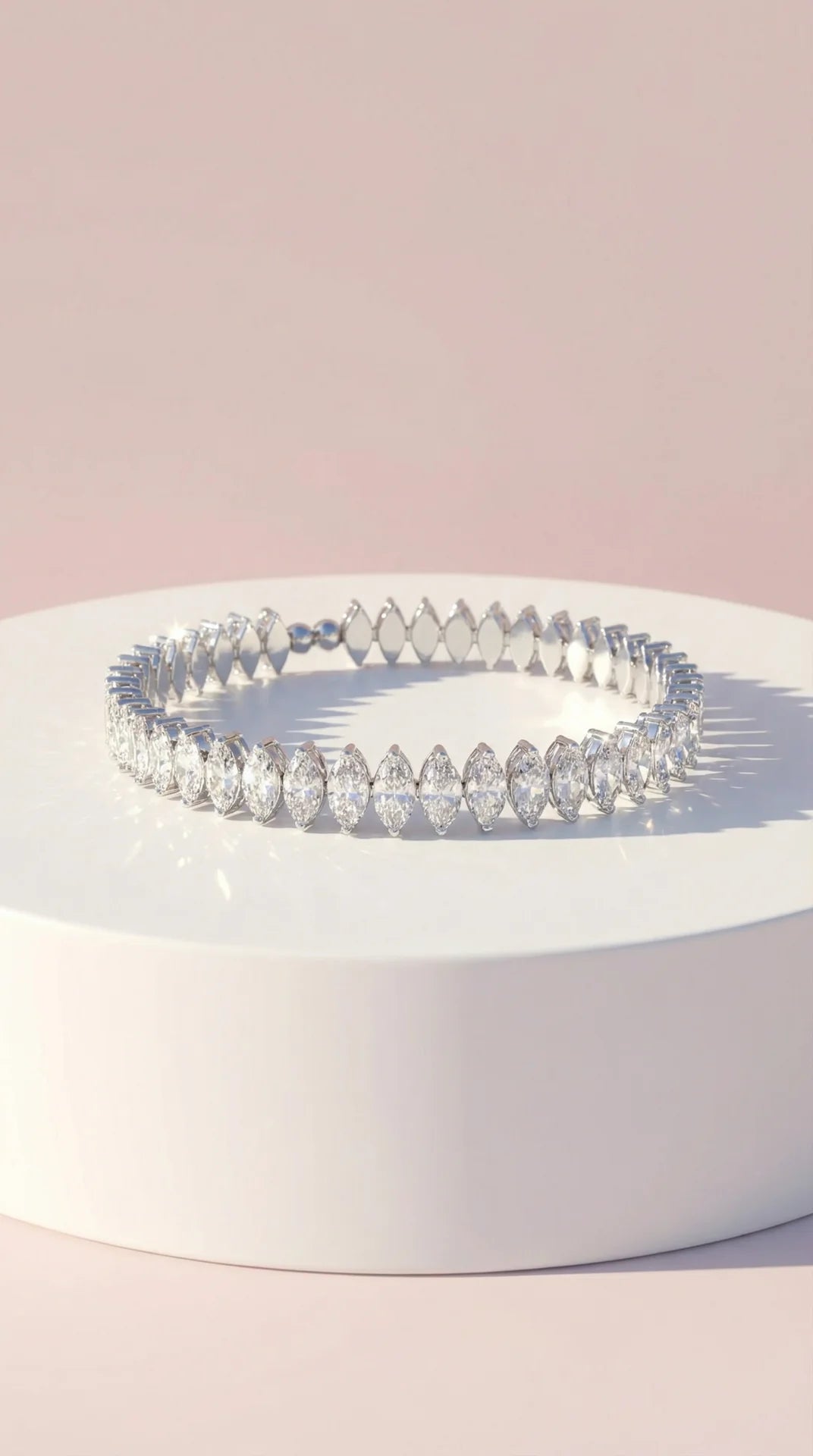 Stretchy Oval Crystal Snap On Cuff