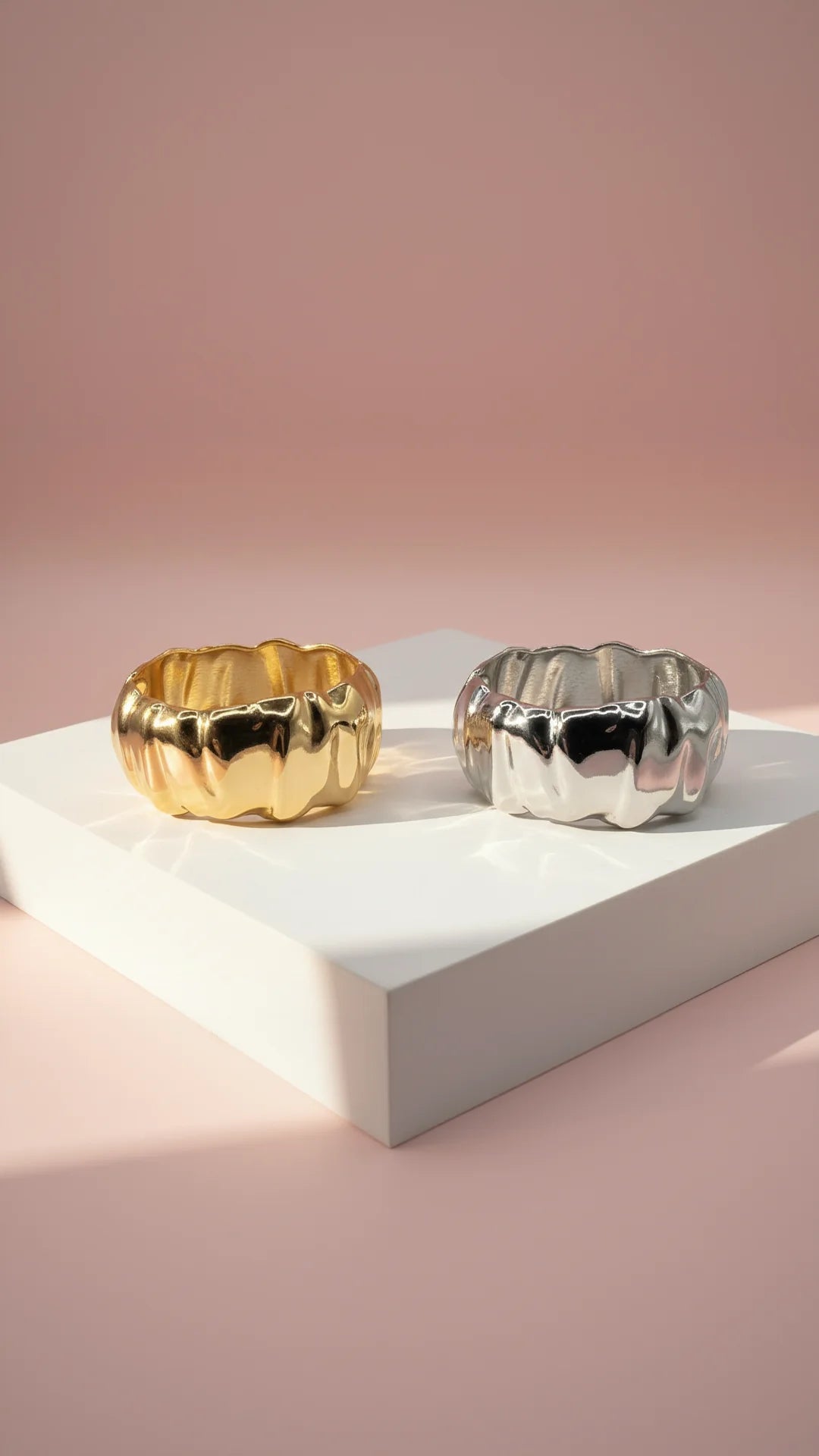 Chunky Ripple Statement Cuff Bangle