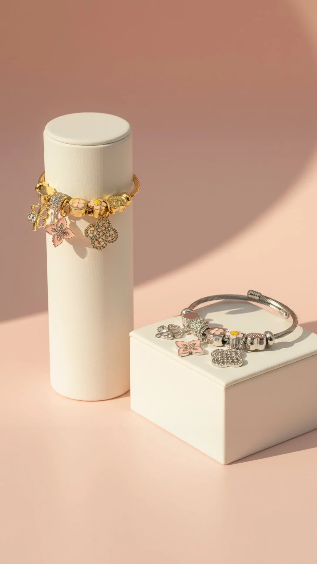 Clover Crystal Charm Beaded Bracelet