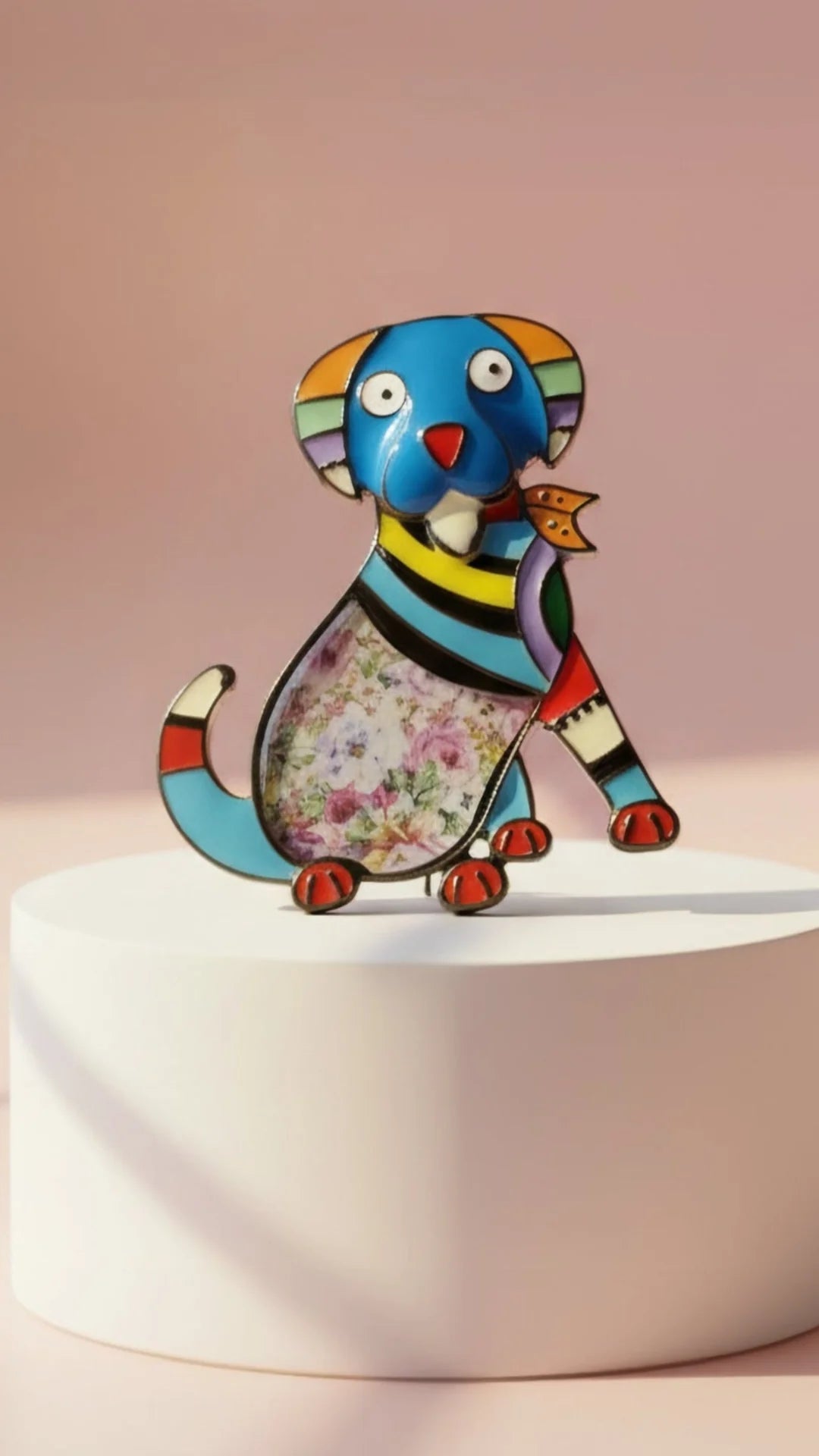 Acrylic Dog With Outfit Magnetic Brooch