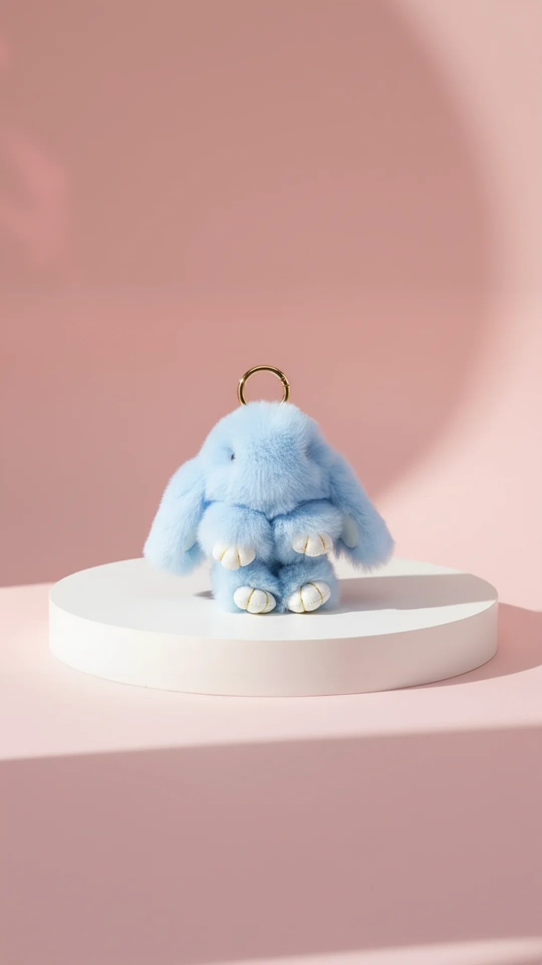 Plush Fluffy Bunny Rabbit Key Ring & Bag Charm