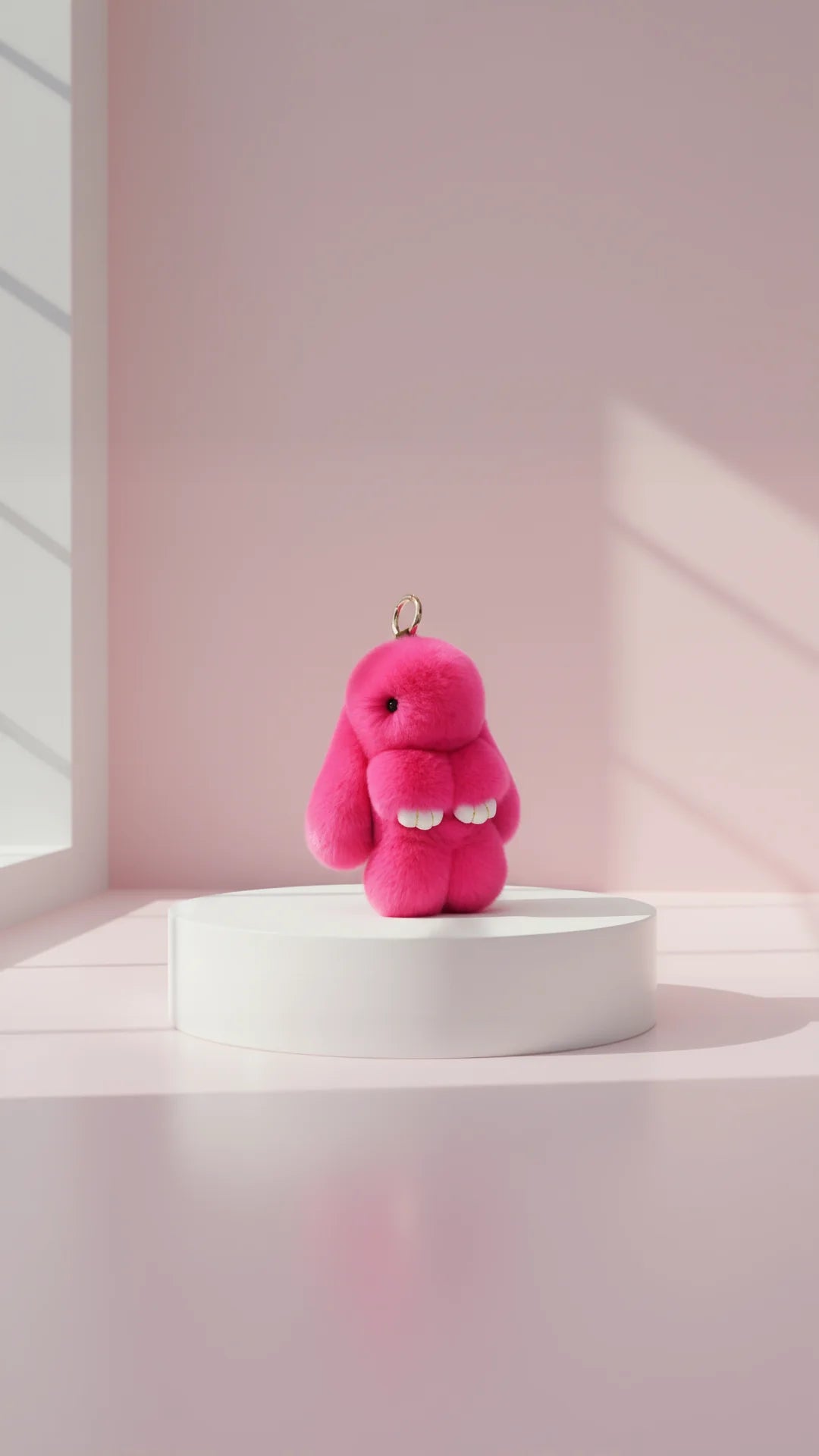 Plush Fluffy Bunny Rabbit Key Ring & Bag Charm