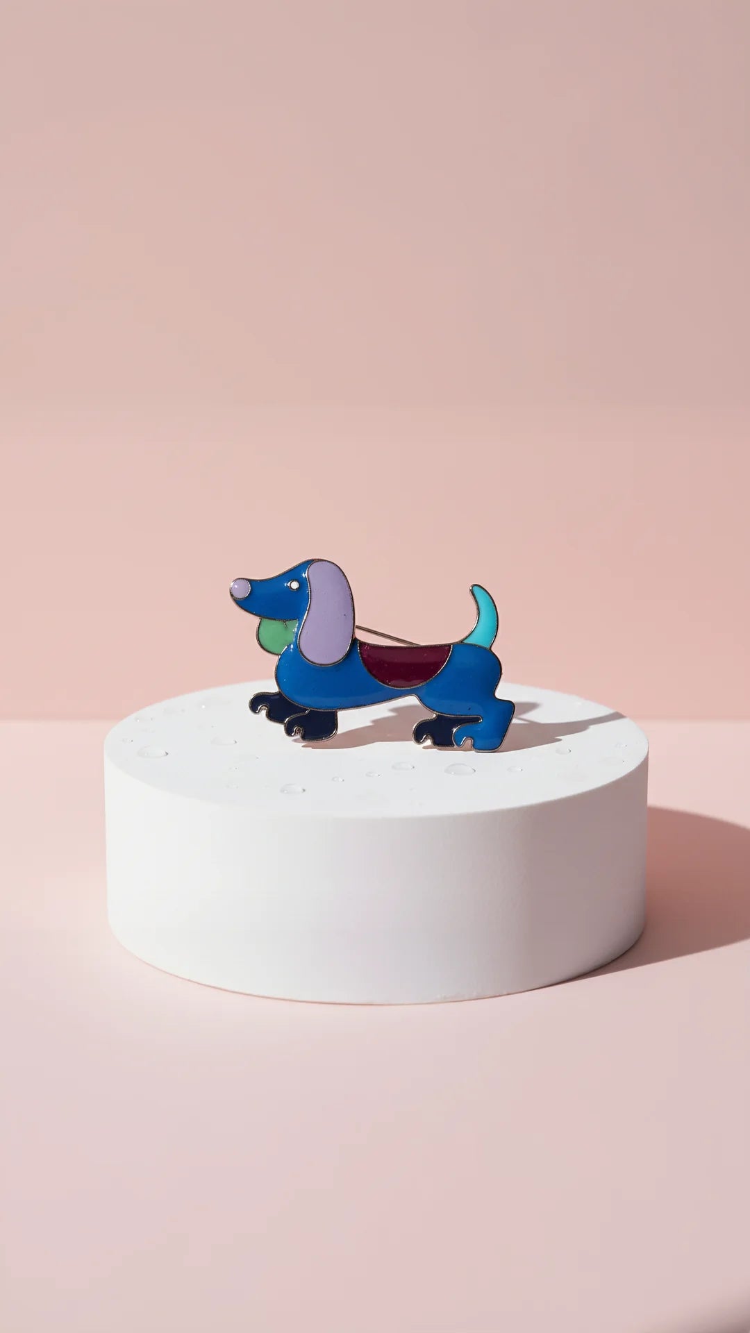 Acrylic Dachshund Sausage Dog Magnetic Brooch