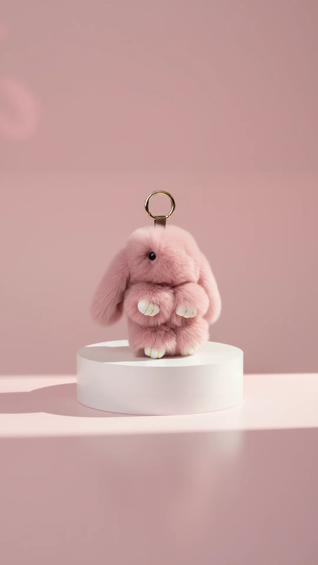 Pack Of 10 Fluffy Bunny Key Ring & Bag Charms