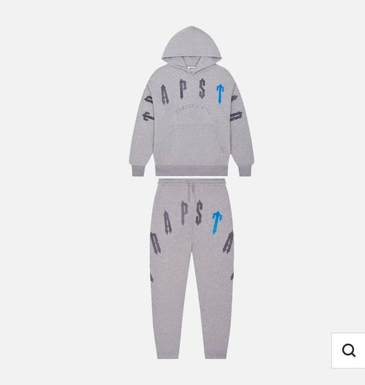 Trapstar Irongate Arch Chenille 2.0 Hooded Tracksuit - Grey / Teal