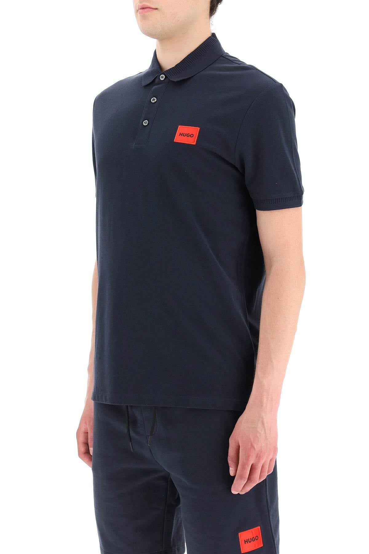 Hugo logo patch polo shirt