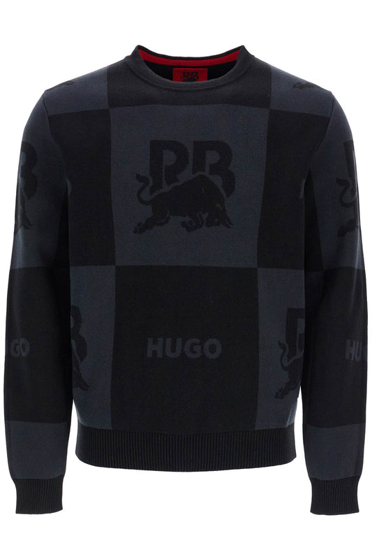 Hugo men's long sleeve cotton t-shirt round neck loose fit black