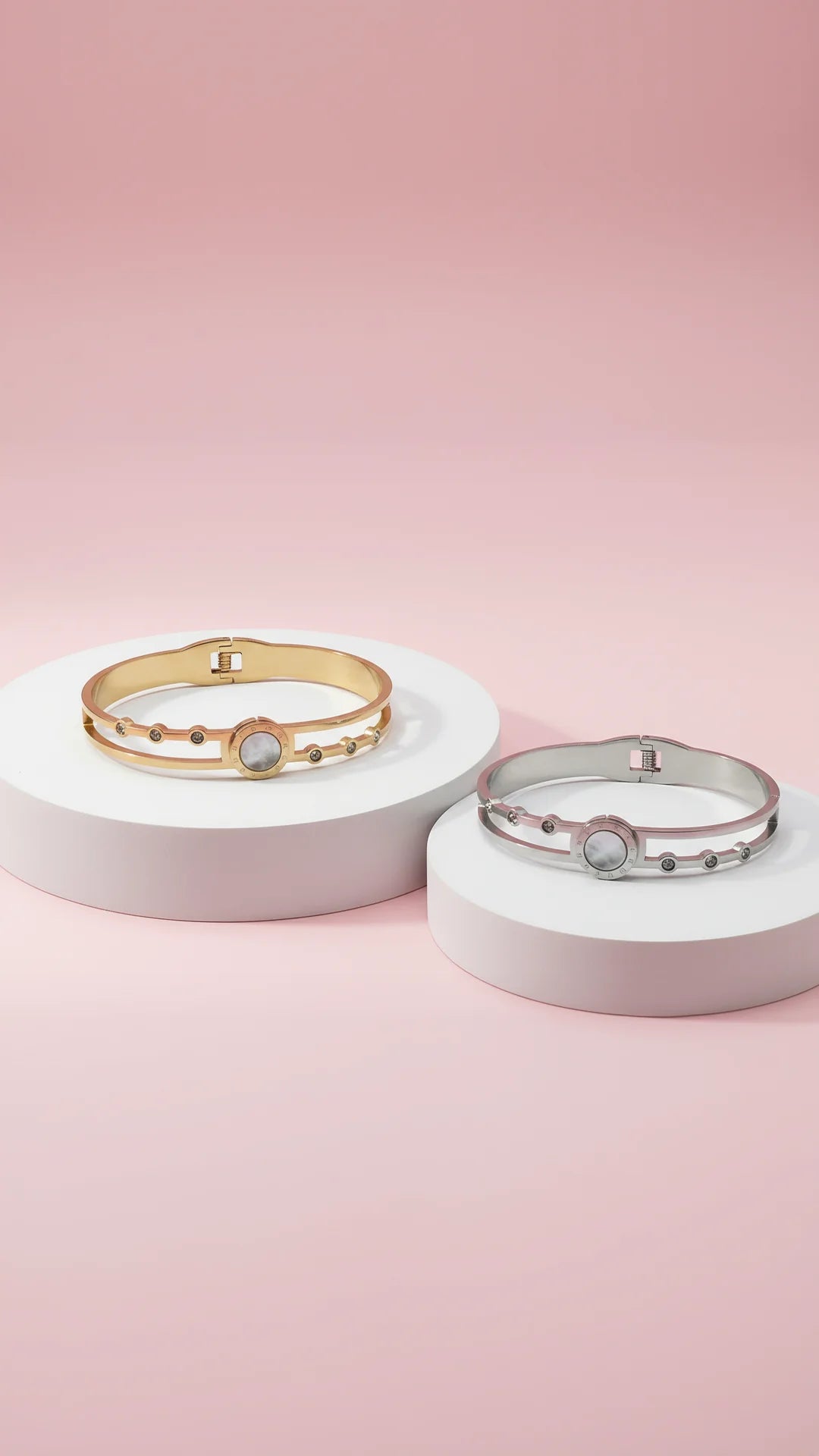 Waterproof Roman Numeral Stainless Steel Stacking Bangle