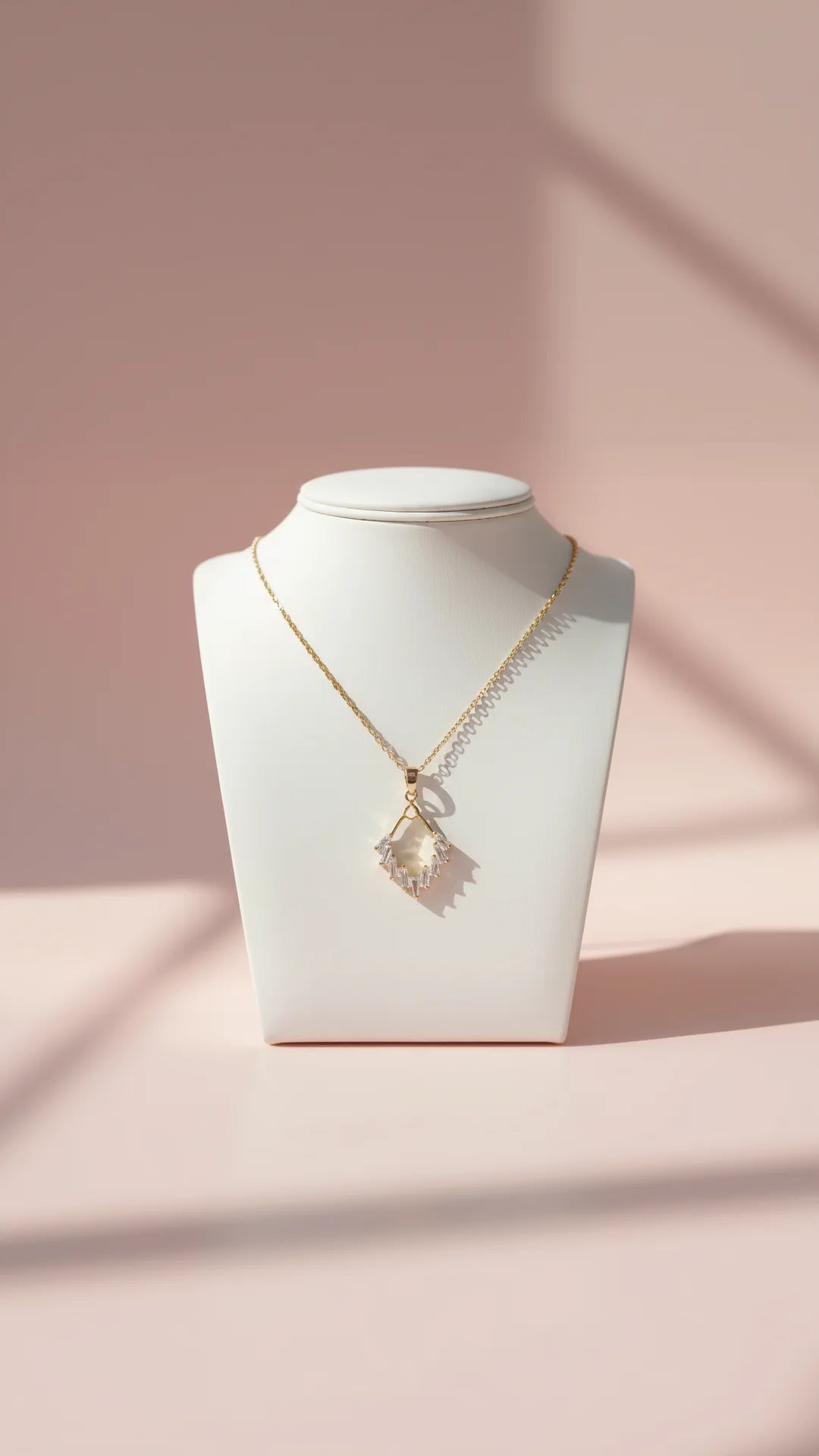 Baguette Cut Crystal Pendant Necklace