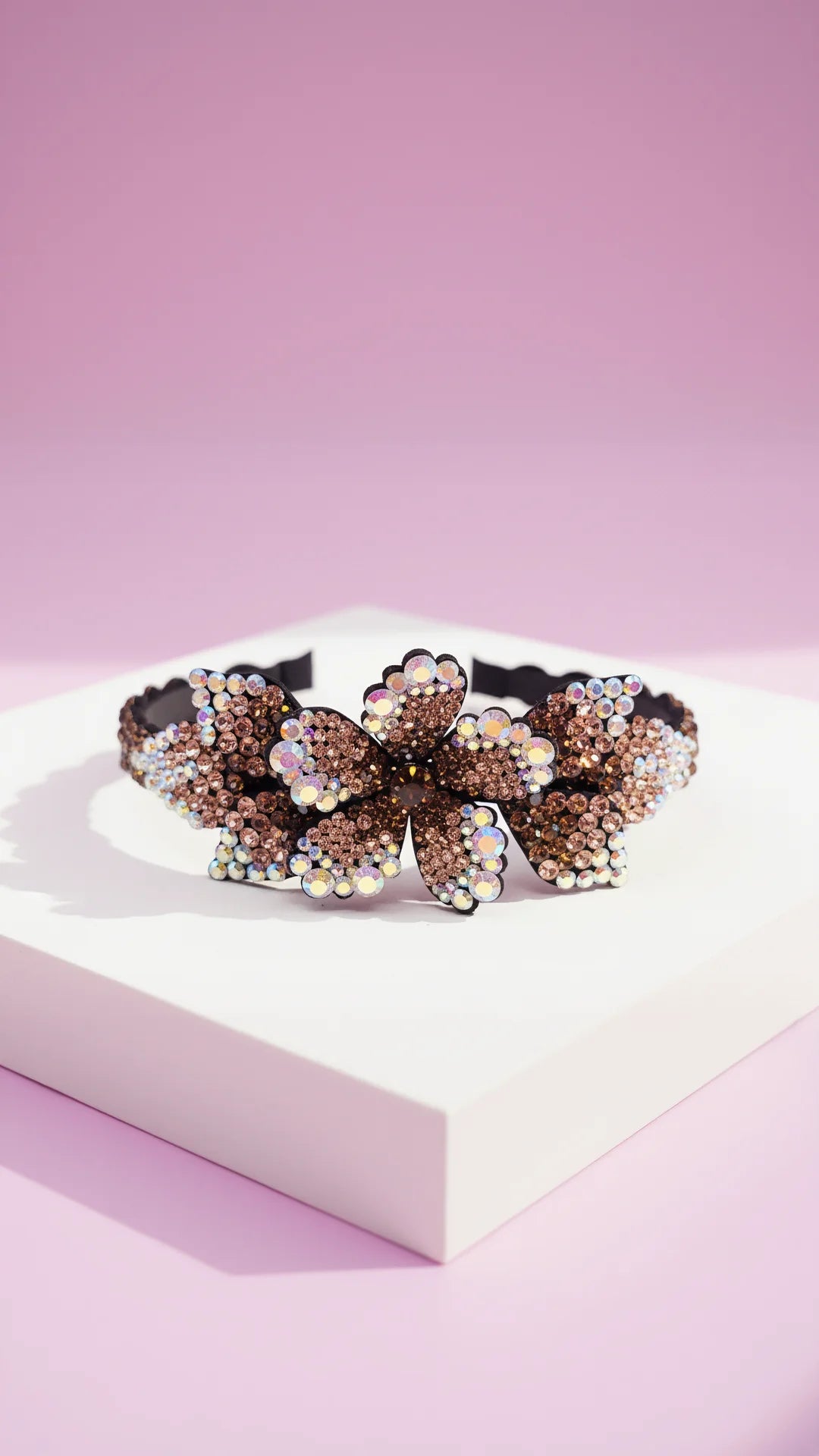Women’s Crystal Flower Statement Headband & Hair Band