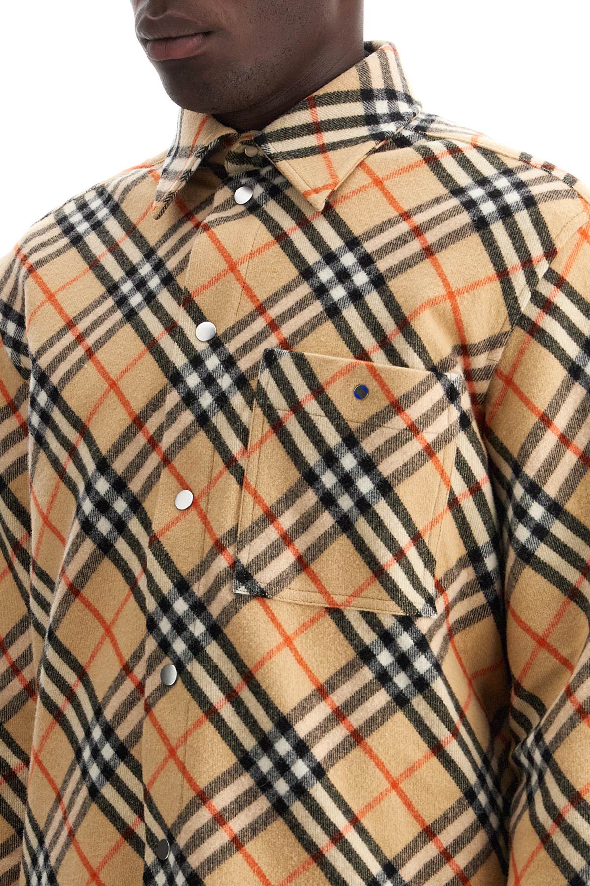 Burberry check wool overshirt