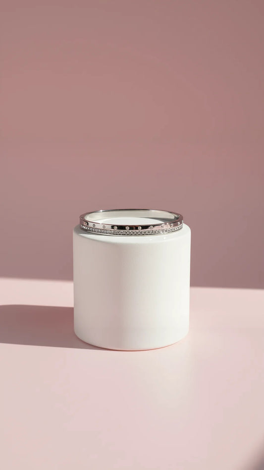 Waterproof Crystal Inlaid Stainless Steel Hinged Bangle