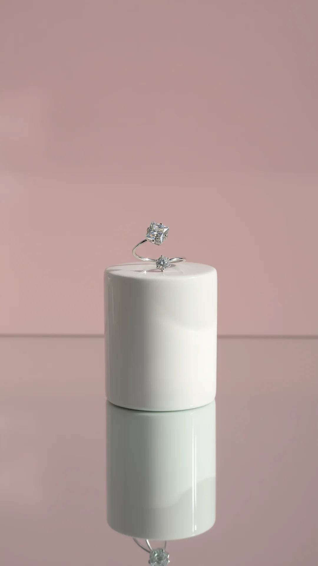 Square Cut Free size Crystal Stacking Rings Box set of 36
