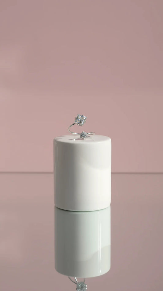 Square Cut Free size Crystal Stacking Rings Box set of 36
