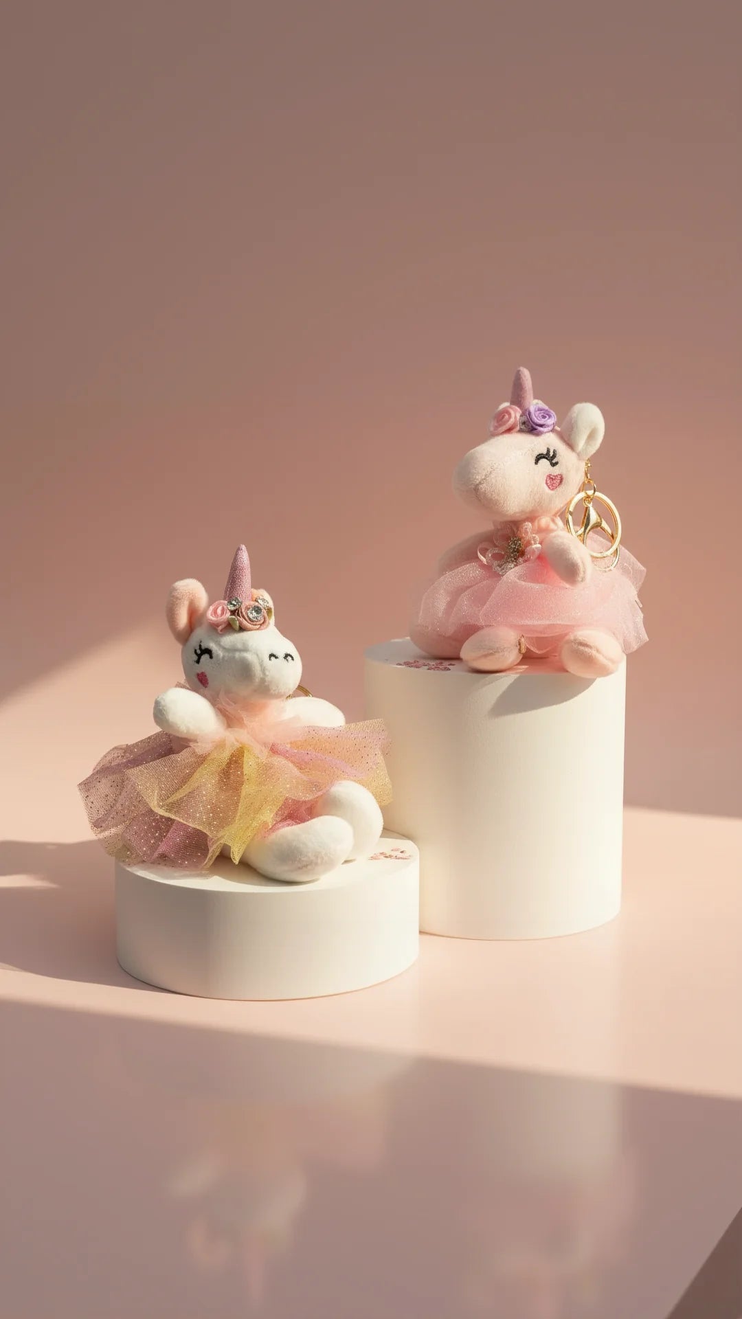 Jeweled Plush Ballerina Unicorn Key Ring & Bag Charm