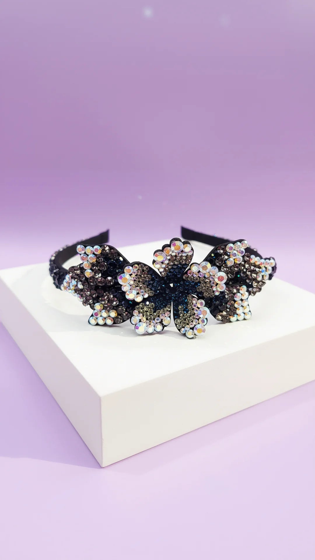 Women’s Crystal Flower Statement Headband & Hair Band