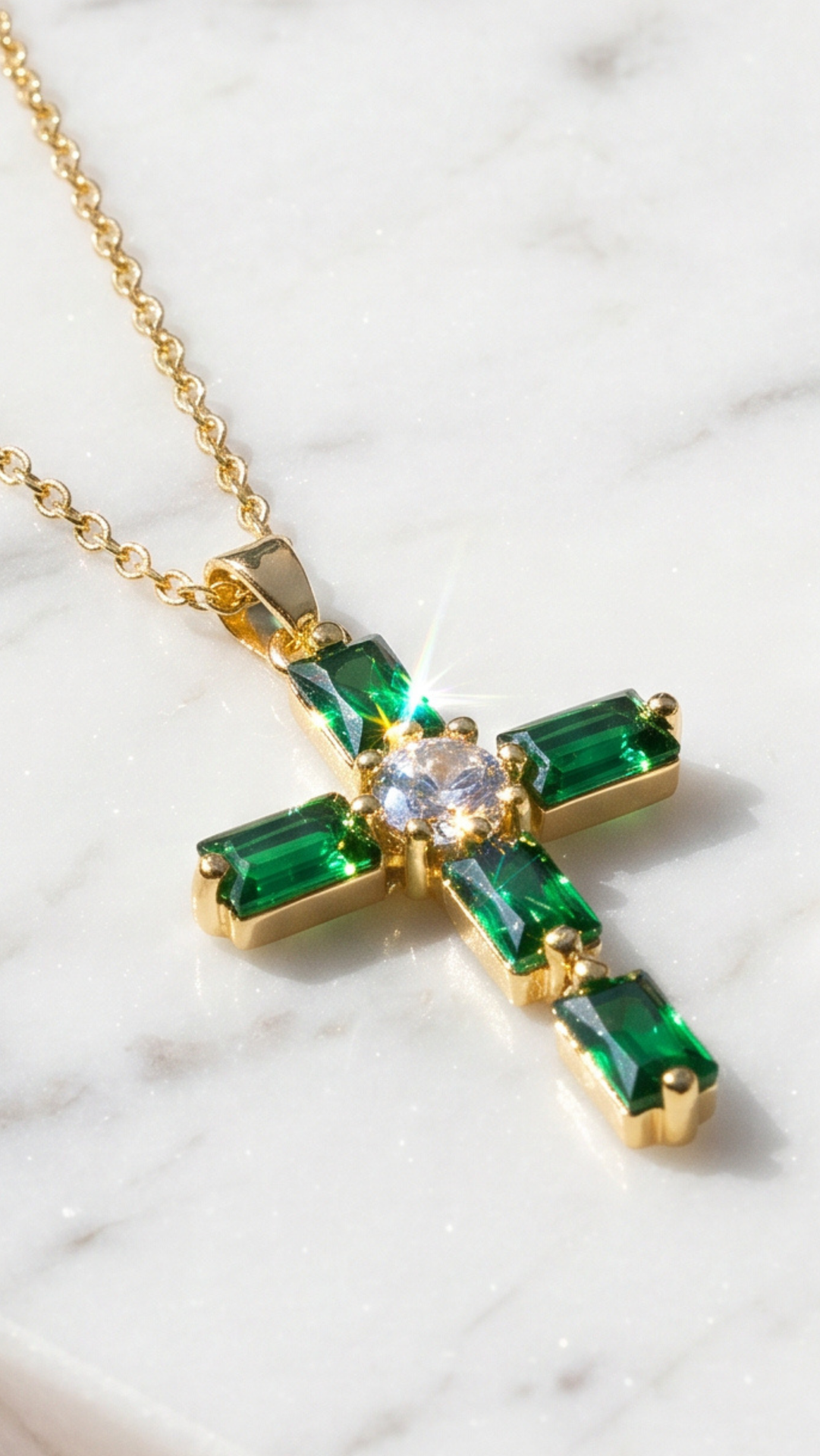 Crystal Cross Symbolic Pendant Necklace