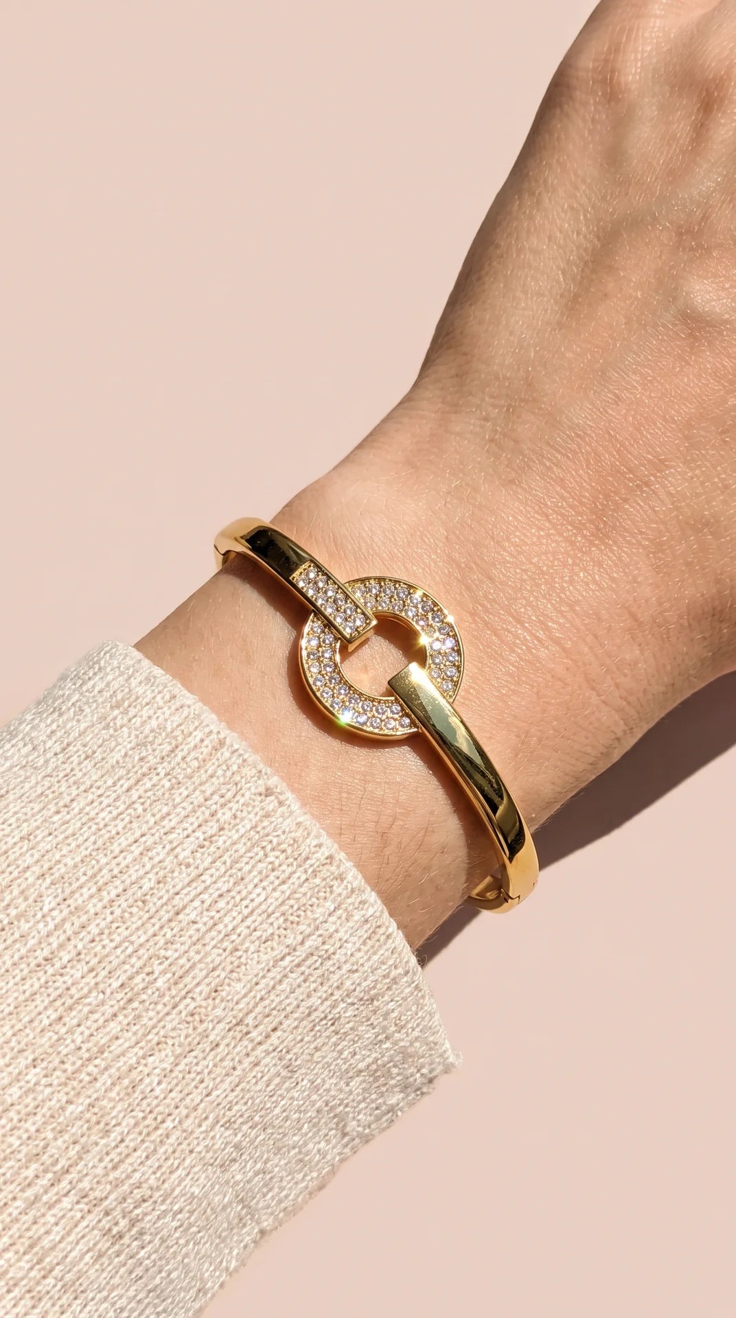 Pavé Love Circle Gold Plated Bangle
