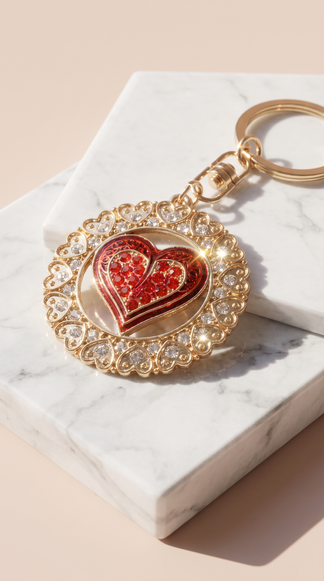 Heart Crystal Keyring & Bag Charm