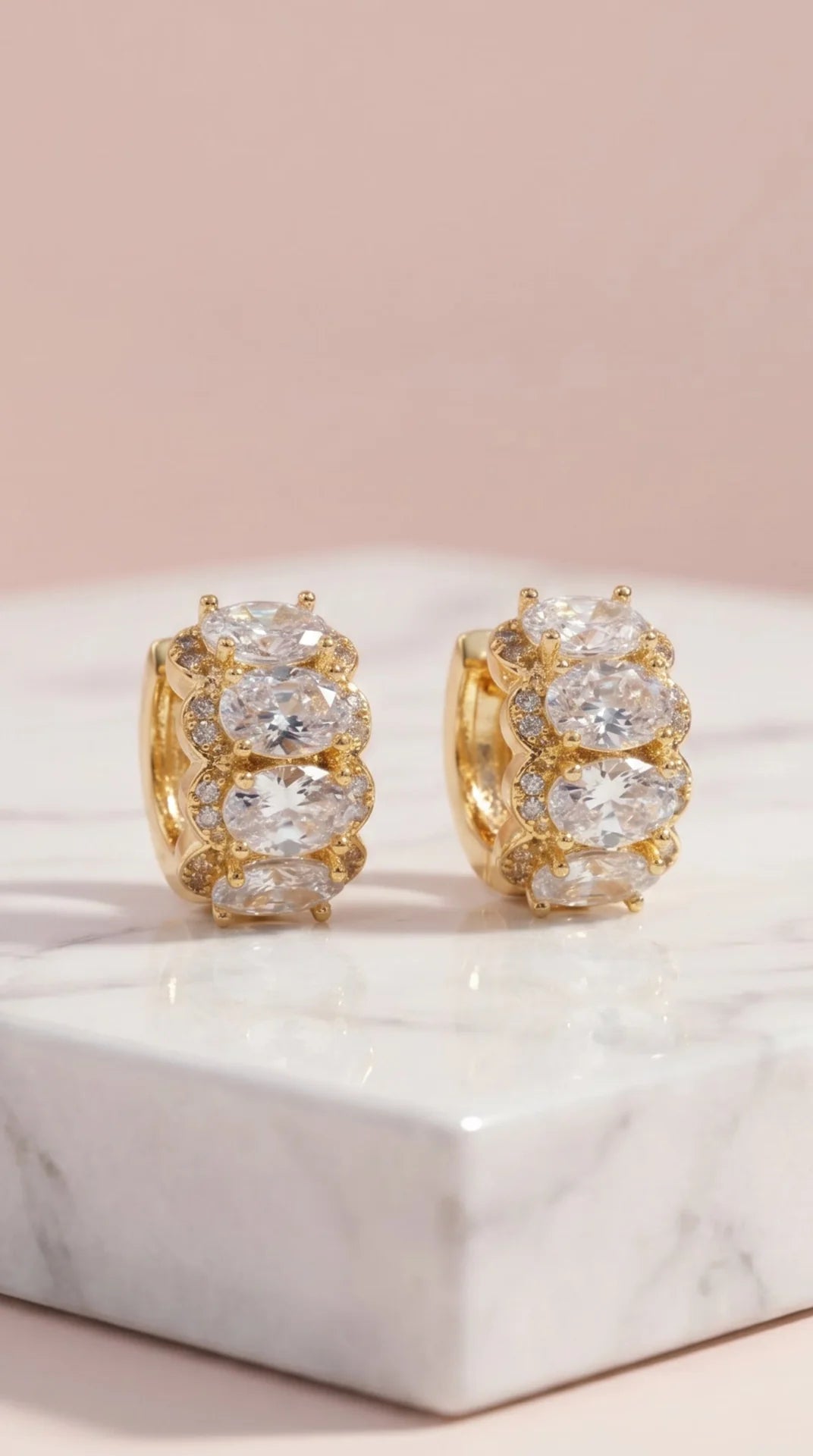 Micro Crystal Huggie Hoop Earrings