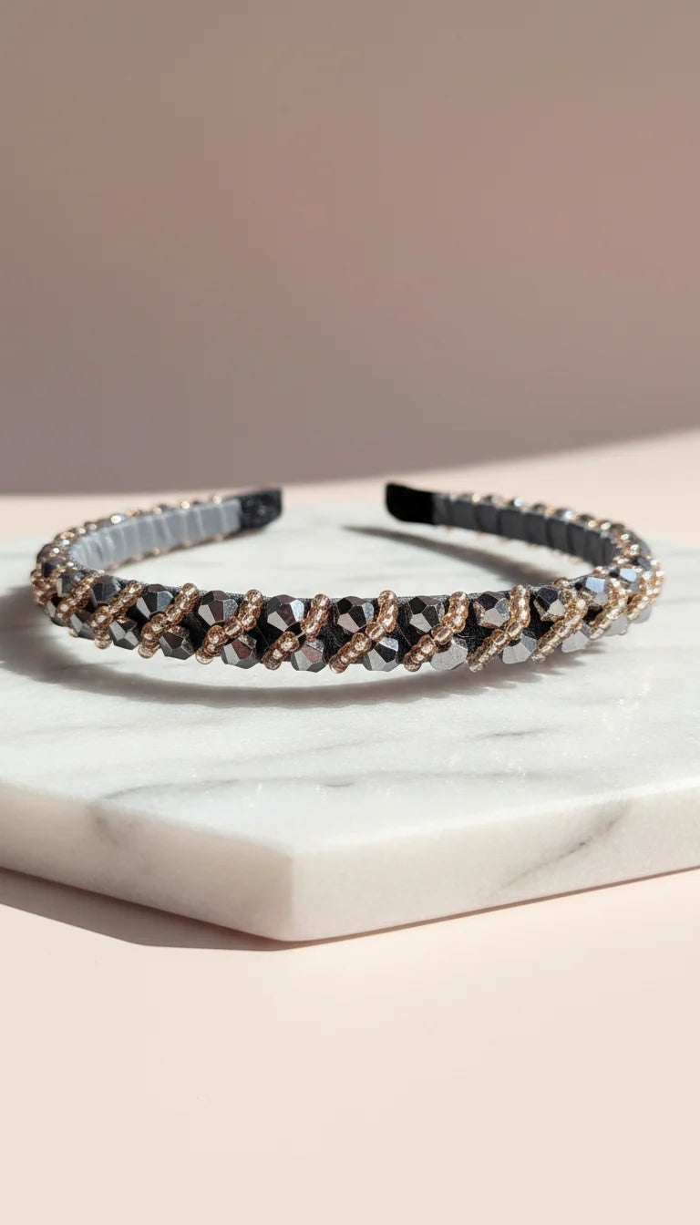 Women’s Crystal Cluster Statement Headband & Hair Band