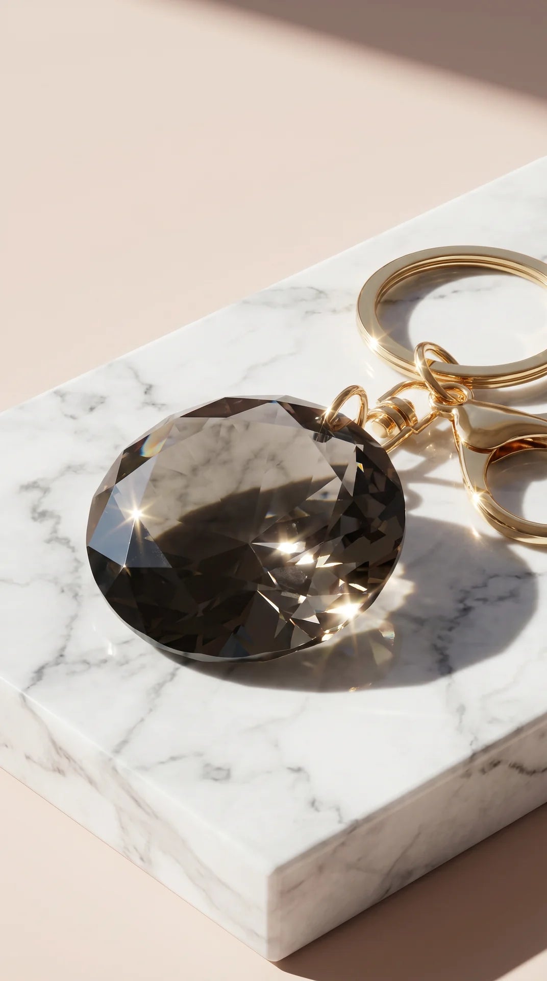 Faceted Round Crystal Keyring & Bag Charm