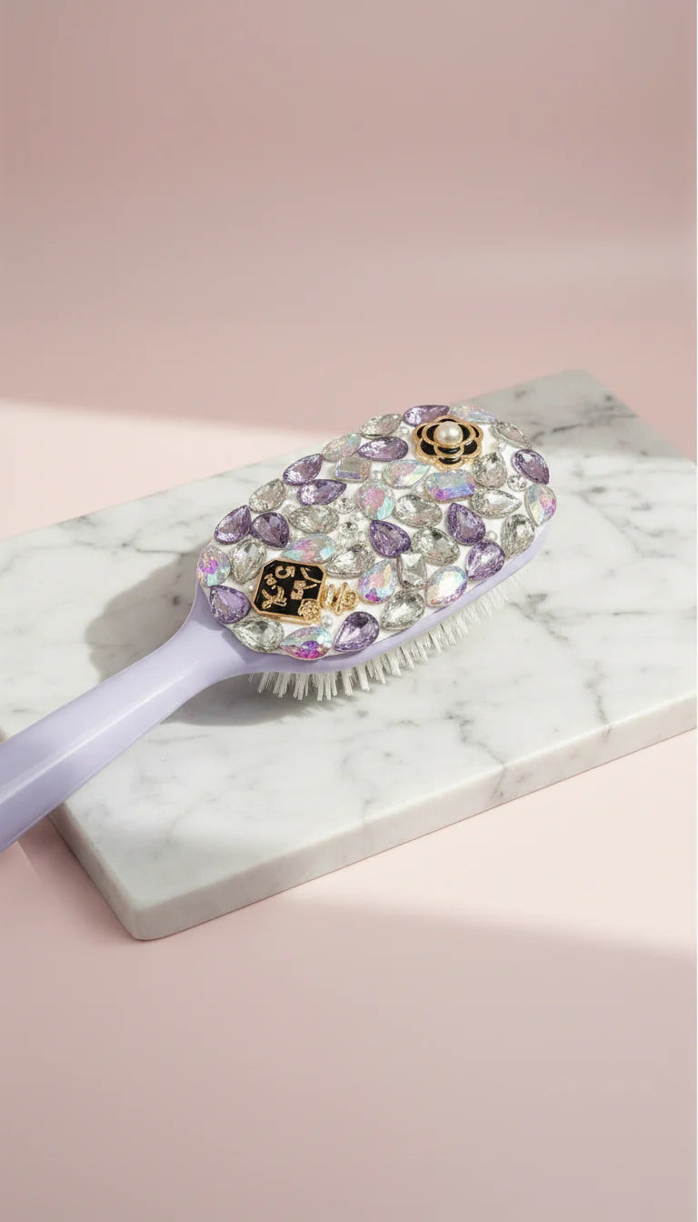 Crystal Paddle Oval Large Hair Brush