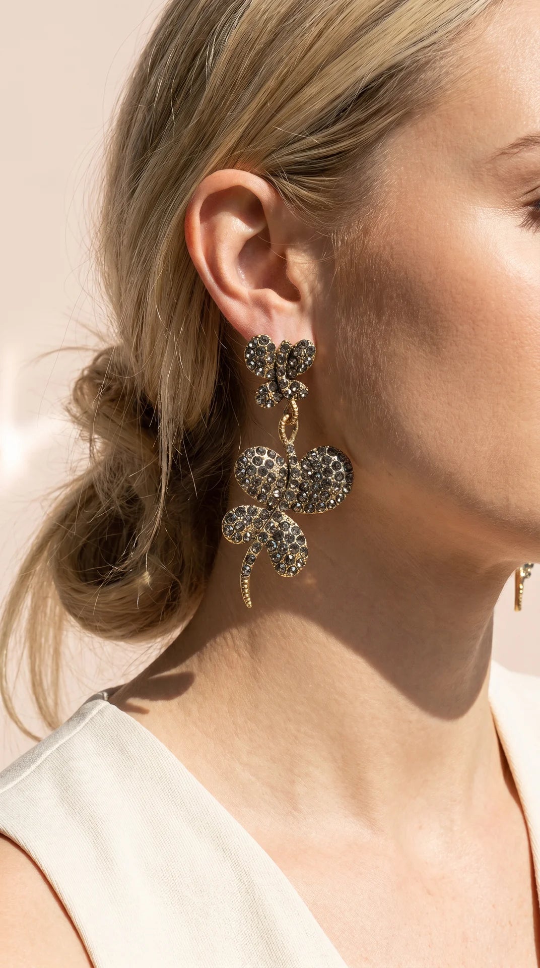 Gold Butterfly Drop & Dangle Earrings