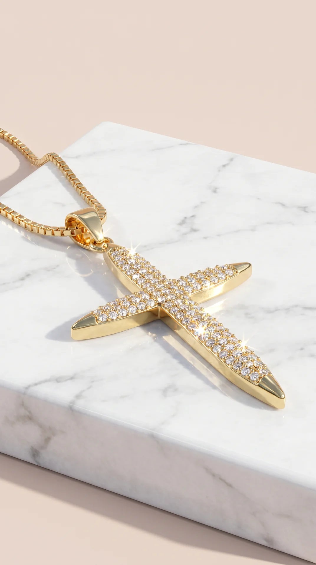 Crystal Cross Symbolic Pendant Necklace