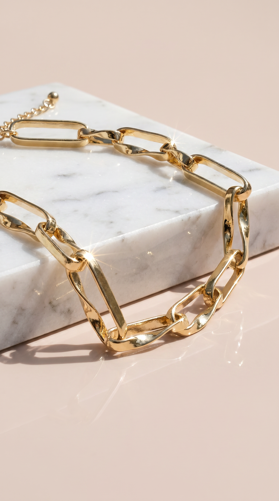 Paper Clip Plated Chain Necklace