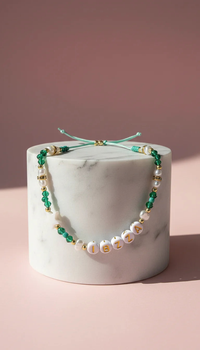 Ibiza Beaded Shell Pull Tie Anklet