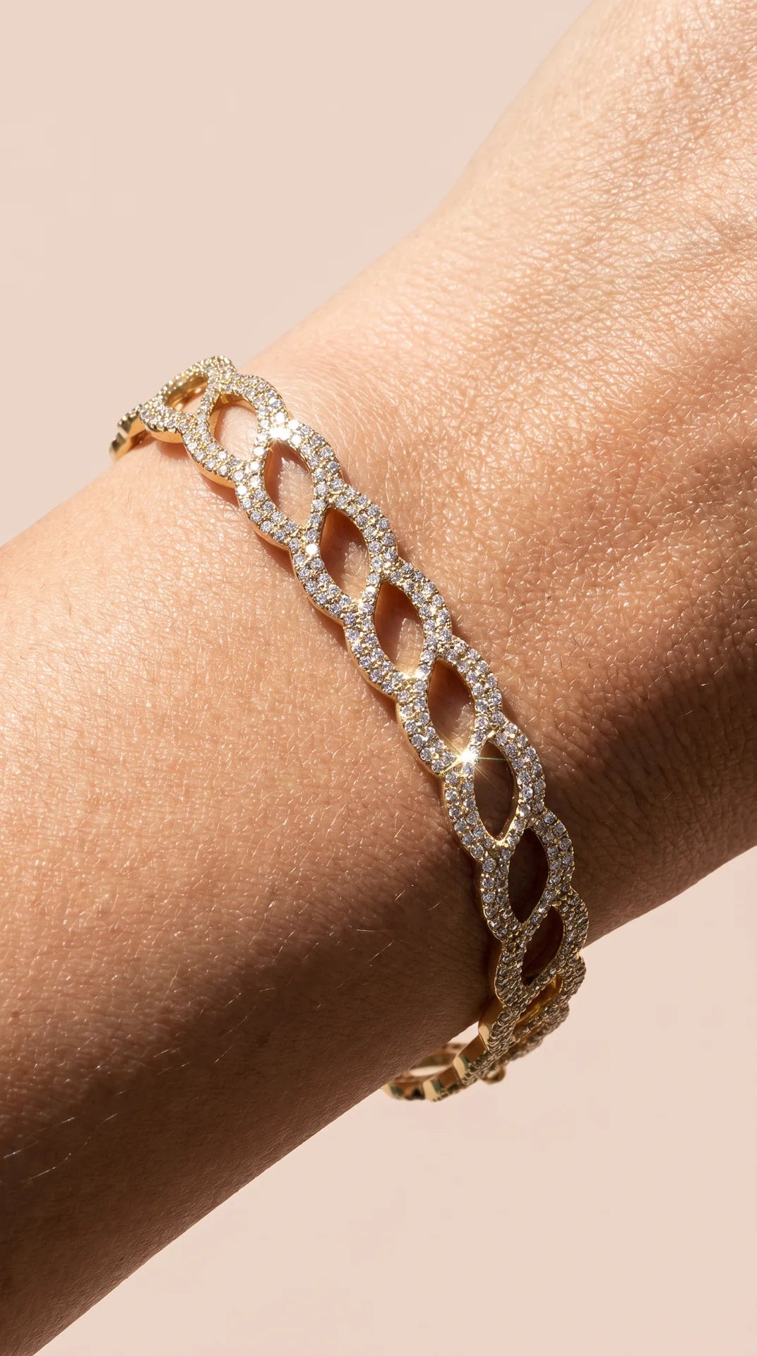 Oval Link Crystal Tennis Bracelet