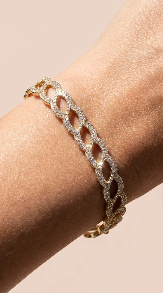 Oval Link Crystal Tennis Bracelet